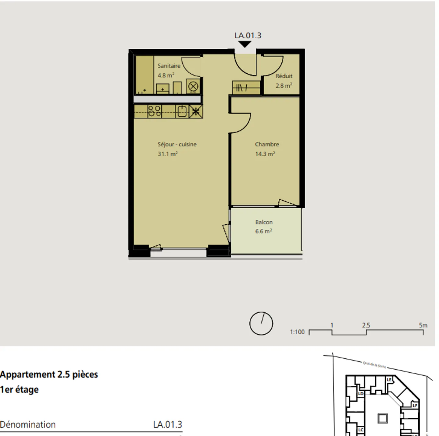 Zweieinhalbzimmernwohnung im 1. Stock in Delémont zu vermieten - Foto 2 von 5