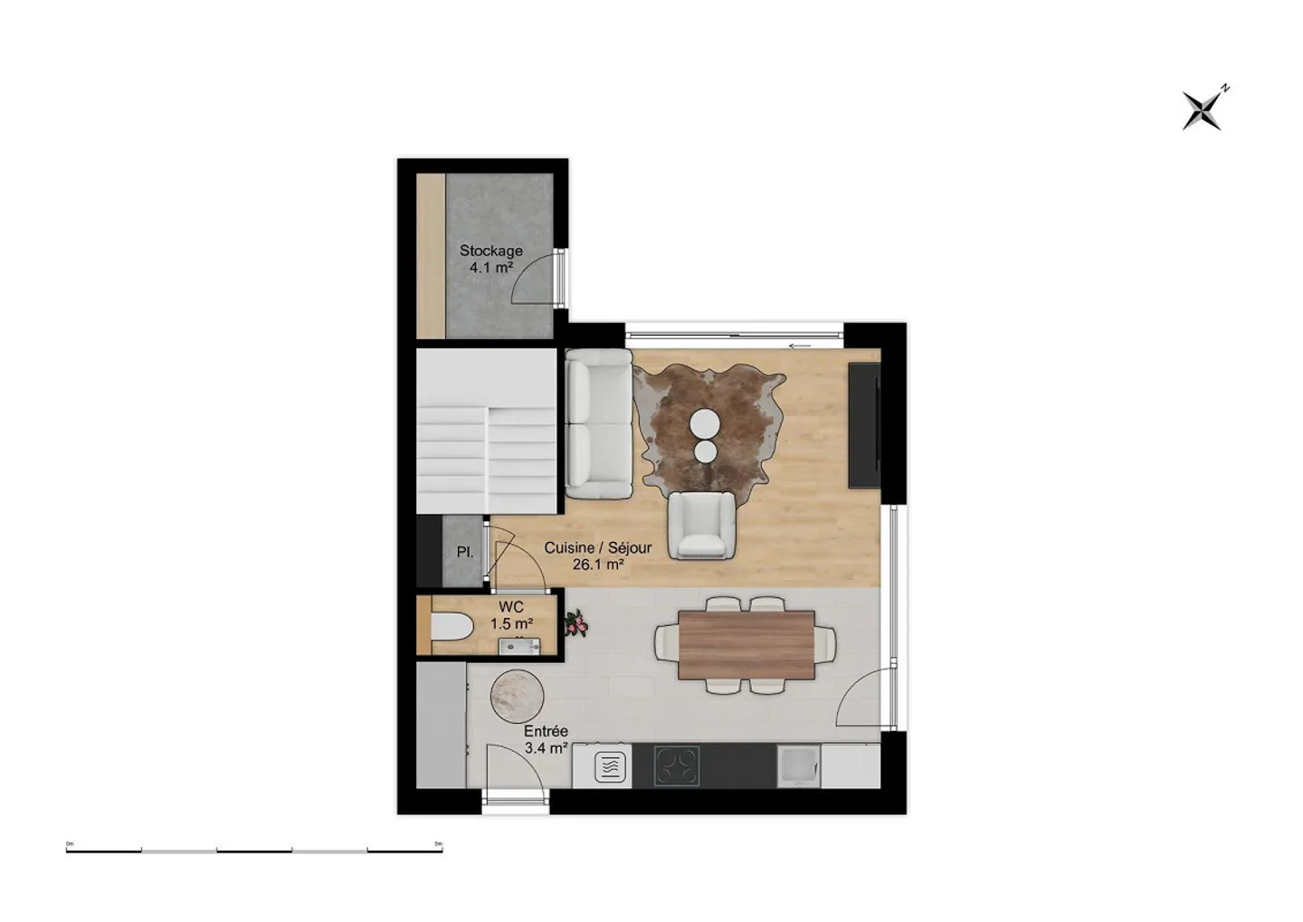 Villa semi-détachée de 3,5 pièces en bois massif - Photo 10 sur 13