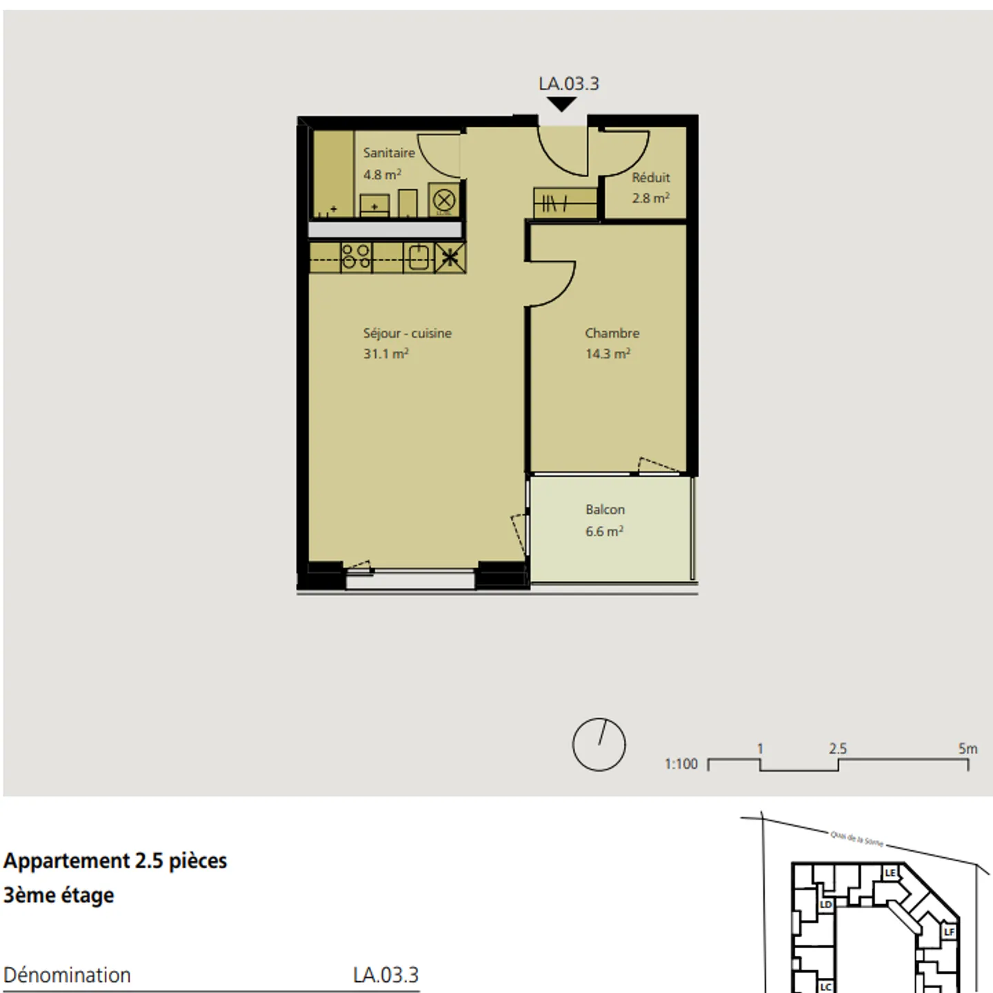 Appartement de deux pièces et demie au 3ème étage à Delémont à louer - Photo 2 sur 5