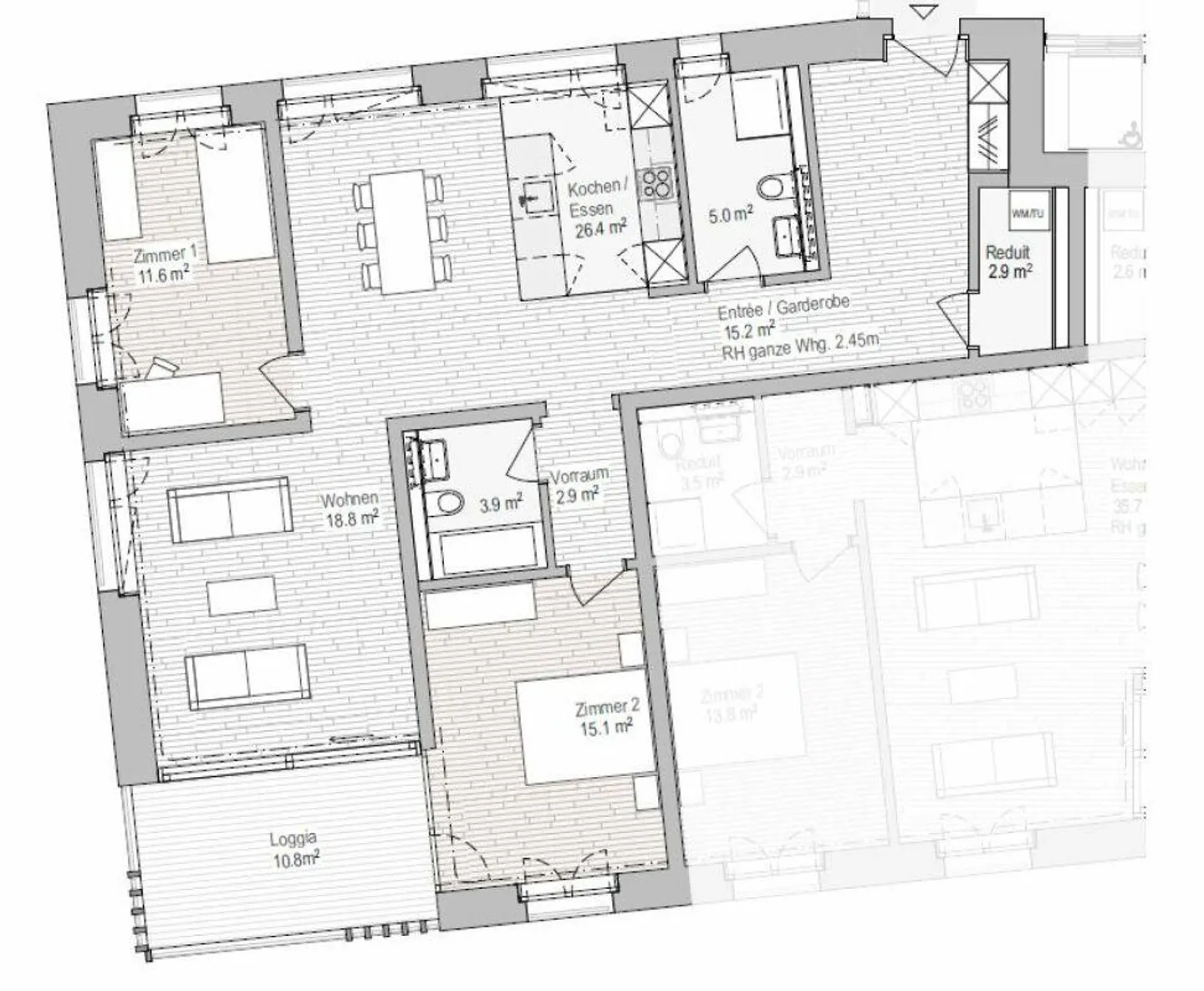 Attraktive 3.5-Zimmerwohnung an zentraler Lage in Rapperswil zu vermieten! - Photo 12 sur 12
