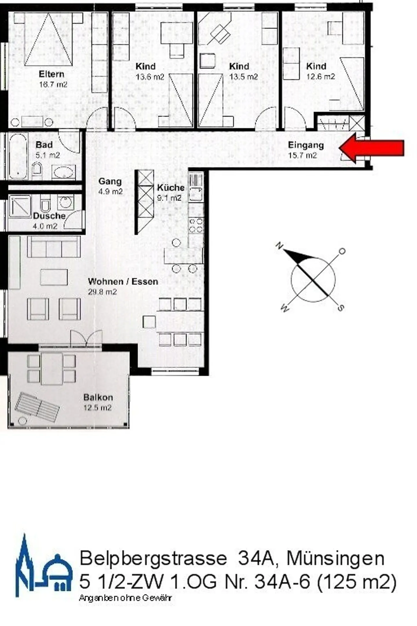 Appartement moderne de 5,5 pièces - idéal pour les familles - Photo 8 sur 8