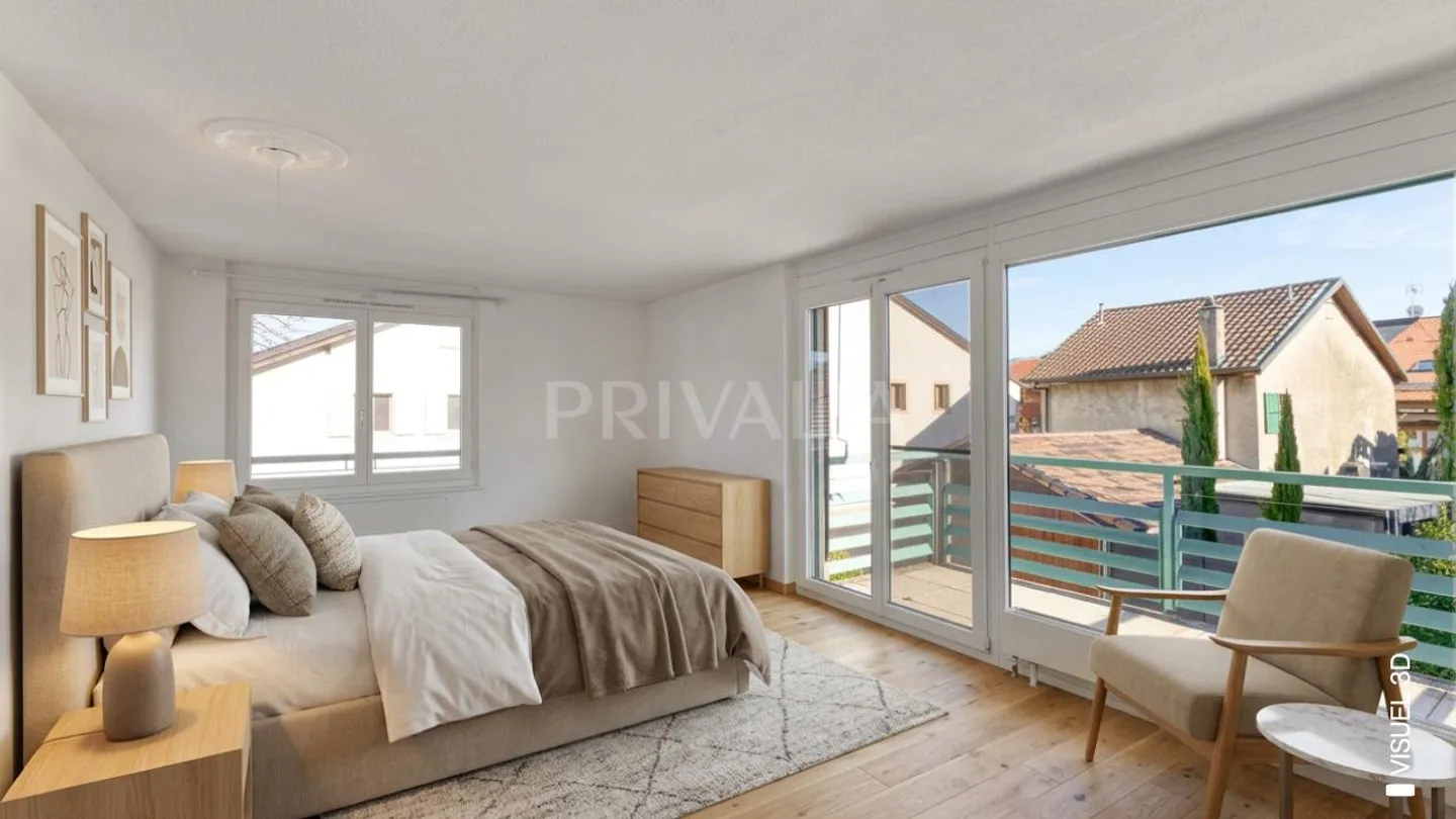 Exclusive? Spacious apartment with balconies and parking in Sézenove / Bernex - Photo 3 of 8