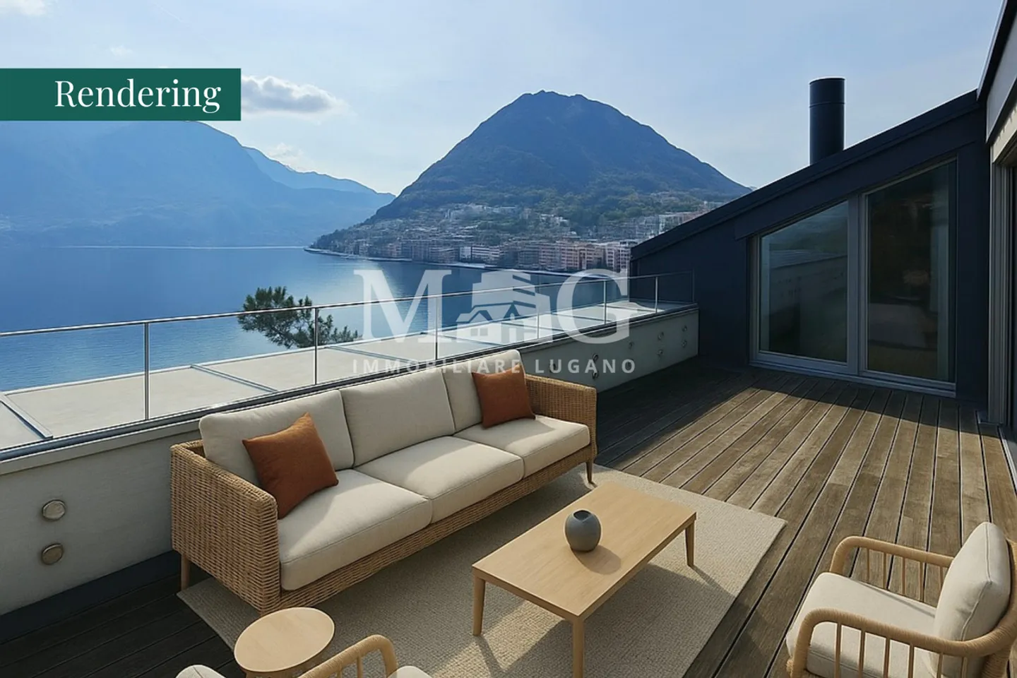 Lugano: Attic in a Historic Villa with Lake View and Panoramic Terrace - Photo 5 of 6