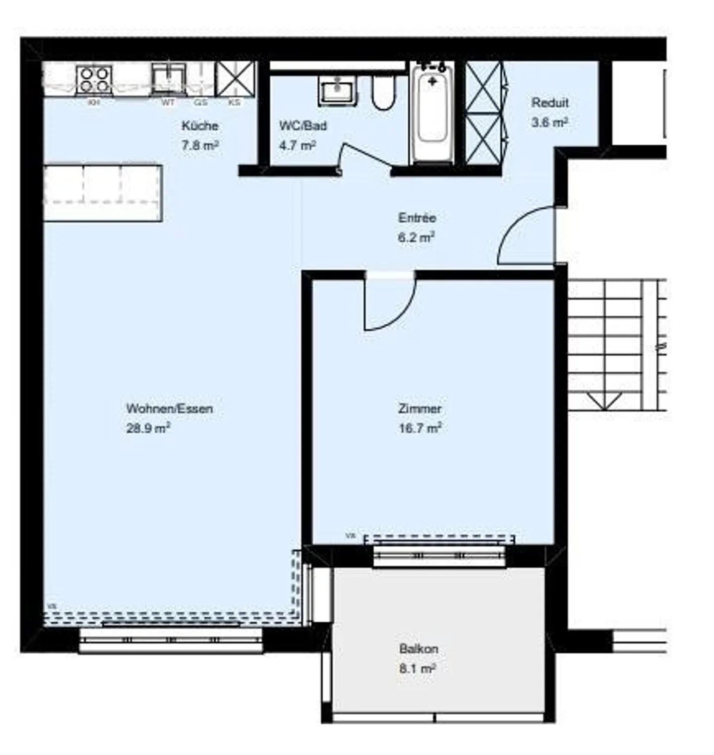 Appartement 2.5 pièces fraîchement rénové - Photo 11 sur 11