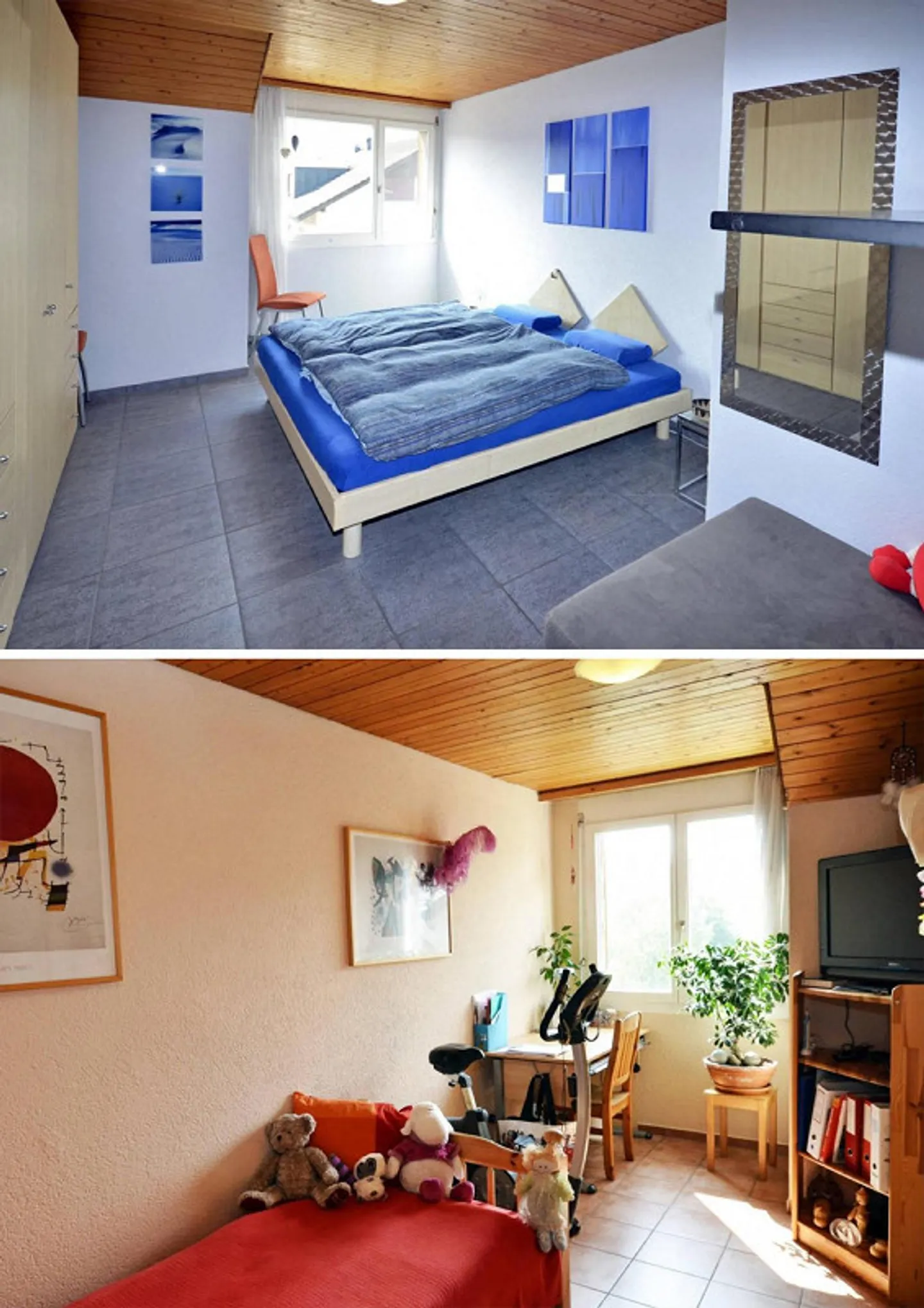 4.5-room attic apartment with parking spaces, fireplace, terrace & attic - Photo 5 of 14