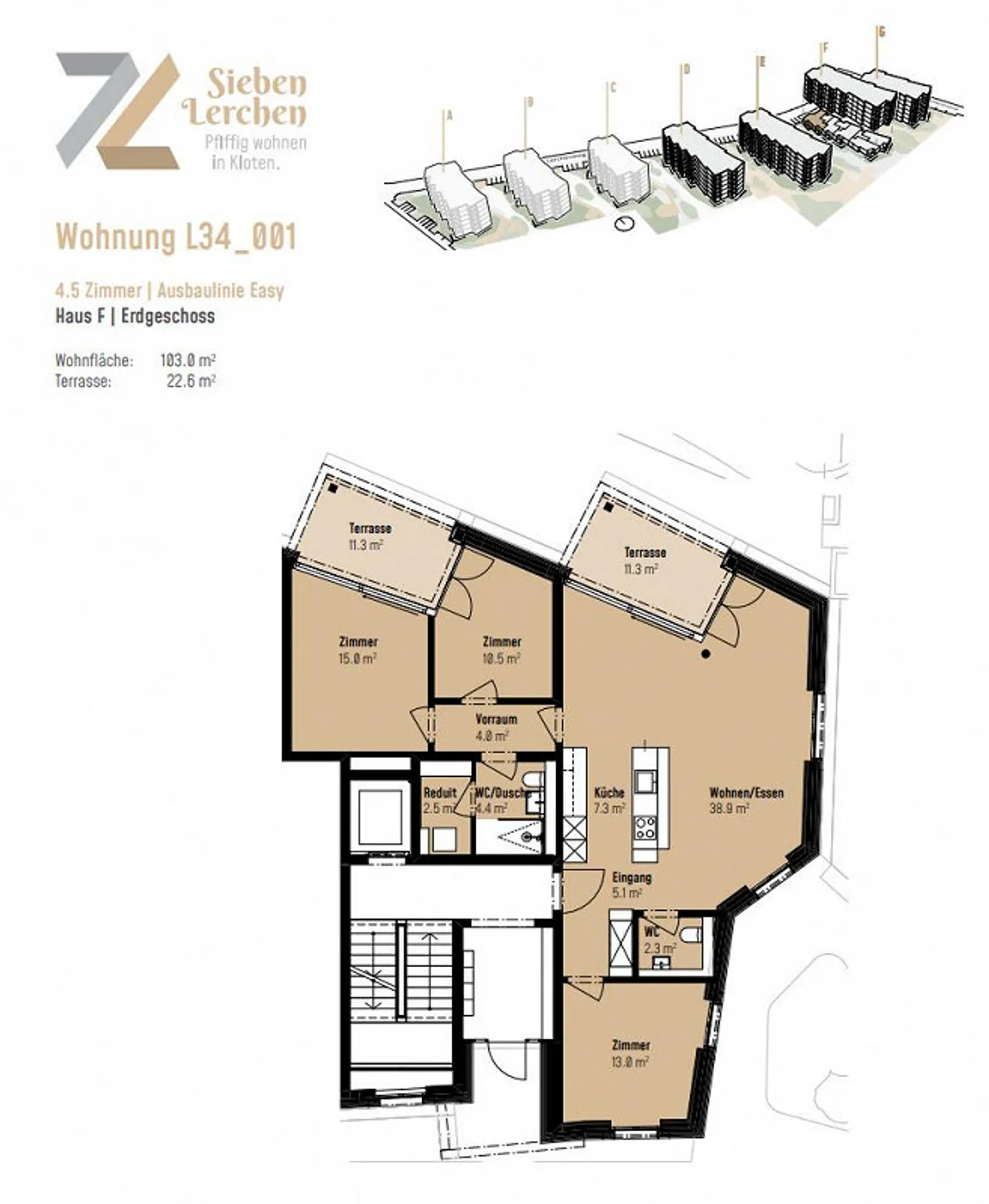 Appartamento nuovo di 4,5 stanze nello sviluppo 7 Lerchen a Kloten - Foto 8 di 9