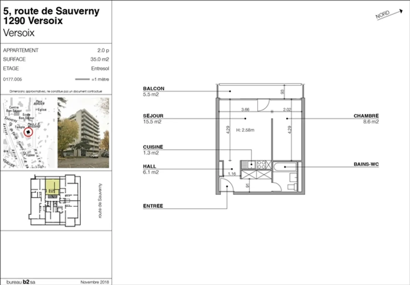 Pleasant 2-room apartment with balcony in the heart of Versoix - Photo 5 of 5