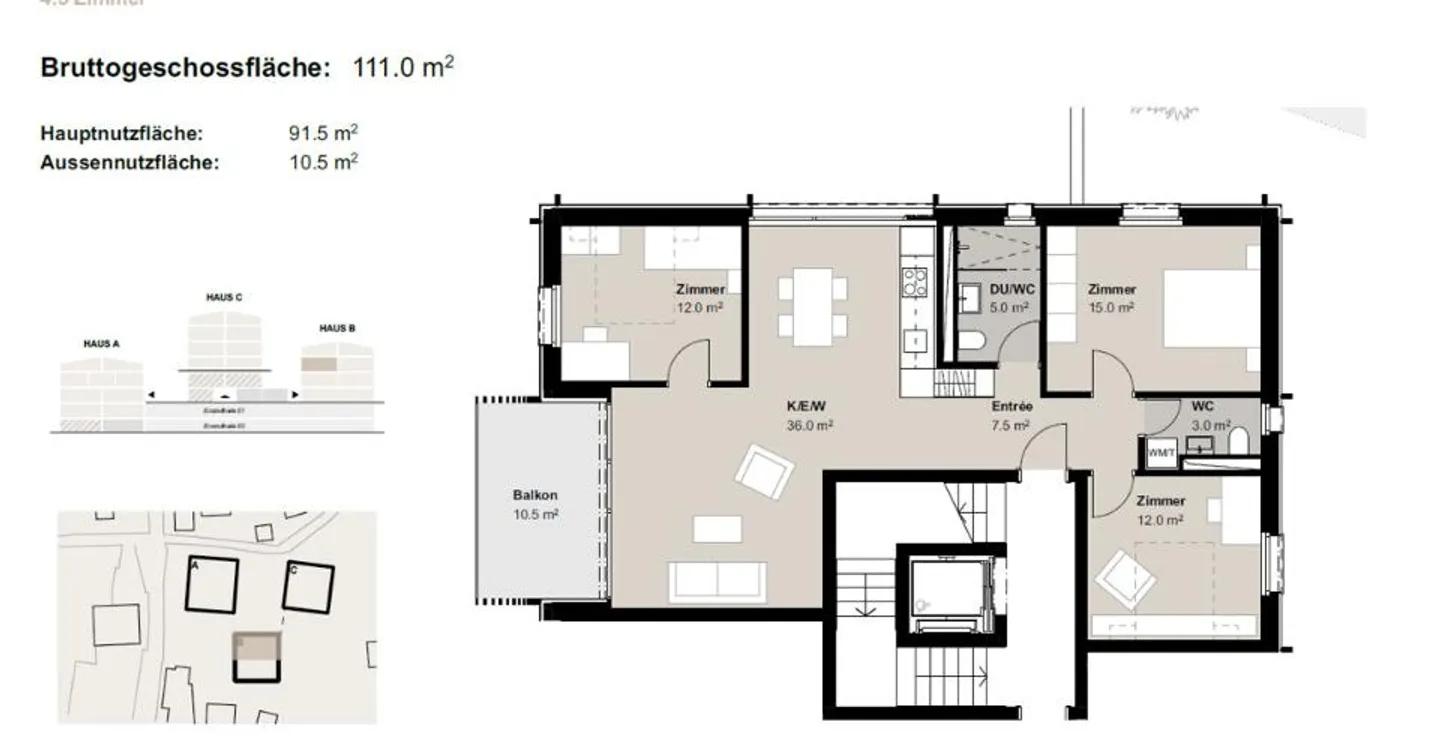 4.5-room apartment for rent (first occupancy): New building Hasol in the center of B - Photo 10 of 10