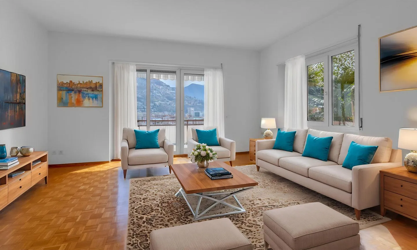 SPACIOUS 4.5 ROOMS WITH OPEN VIEW IN THE CENTER OF LUGANO - Photo 2 of 11