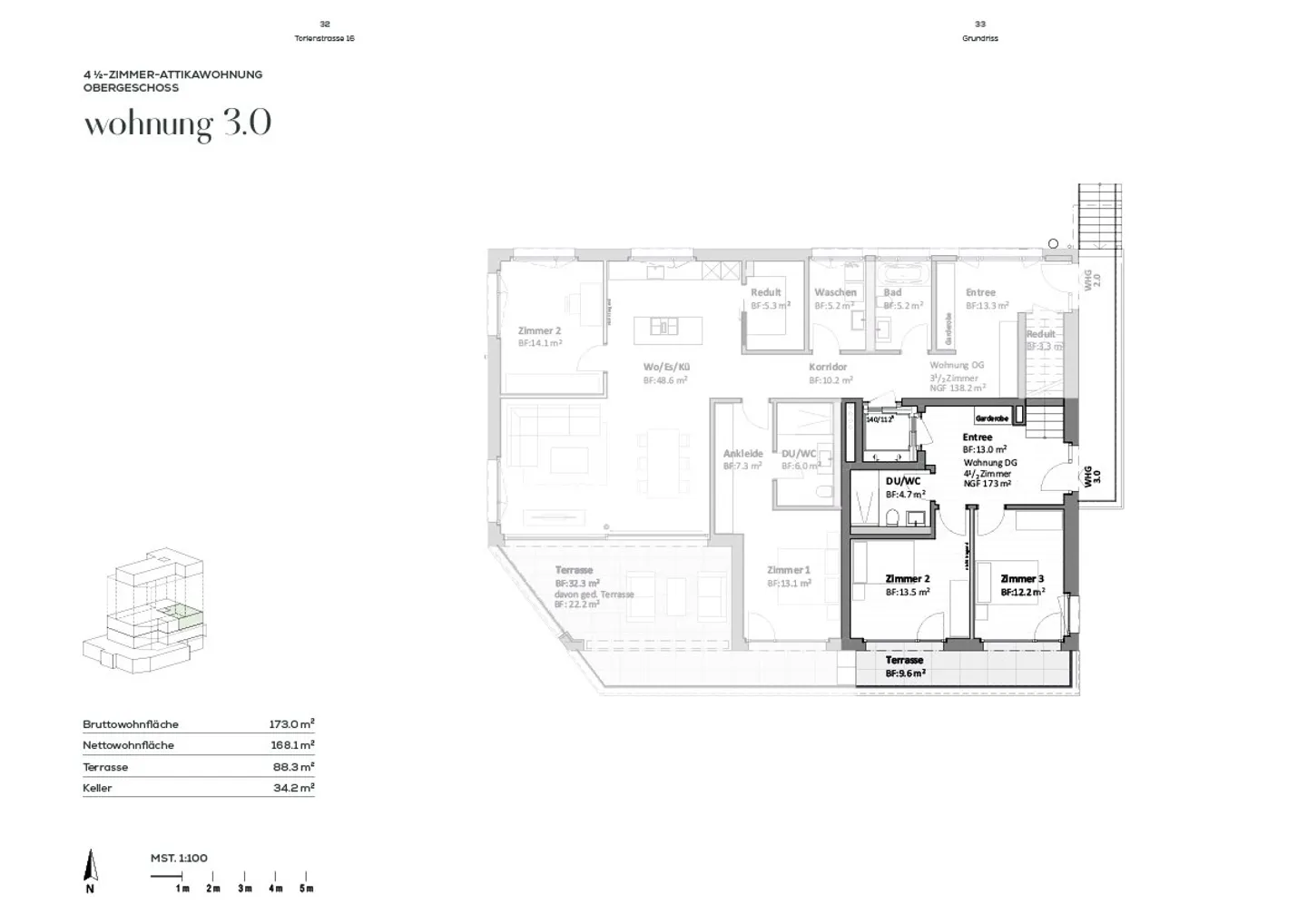 Ampio appartamento attico di 4,5 locali con 173 m2 di superficie abitabile, maisonette, vista panoramica sul lago e sulle montagne - Foto 7 di 12