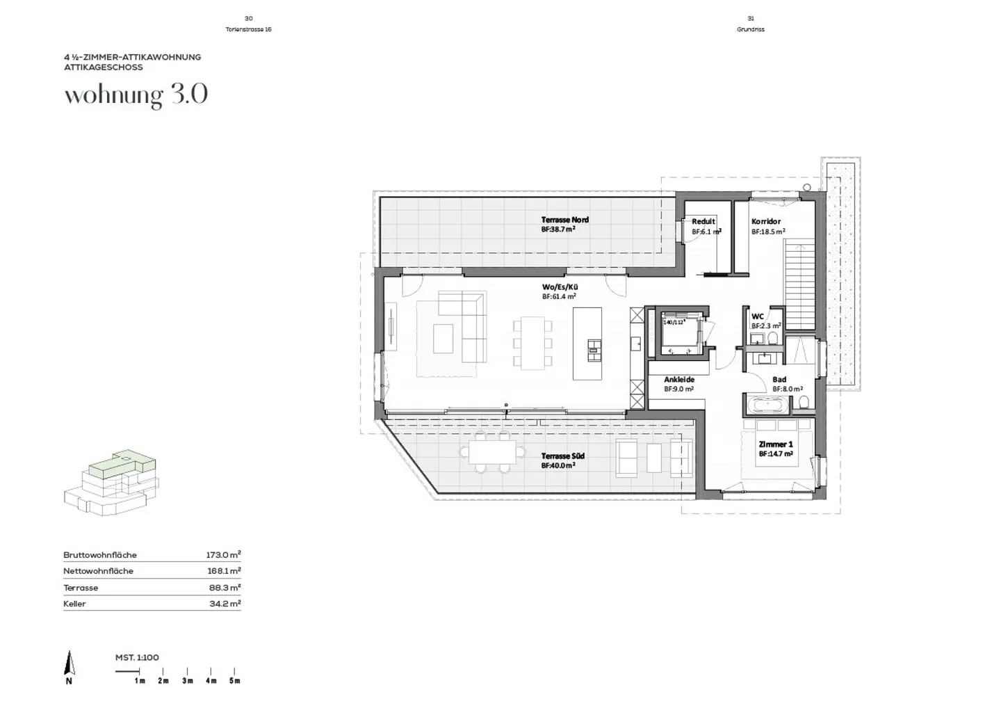 Ampio appartamento attico di 4,5 locali con 173 m2 di superficie abitabile, maisonette, vista panoramica sul lago e sulle montagne - Foto 6 di 12