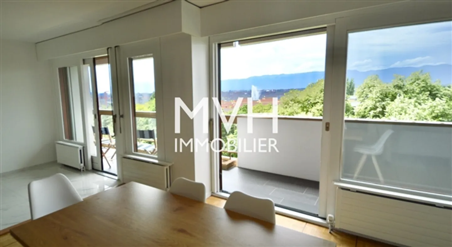Appartement rénové au 9ème étage avec jet d'eau et vue sur le Mont Blanc - Photo 1 sur 10