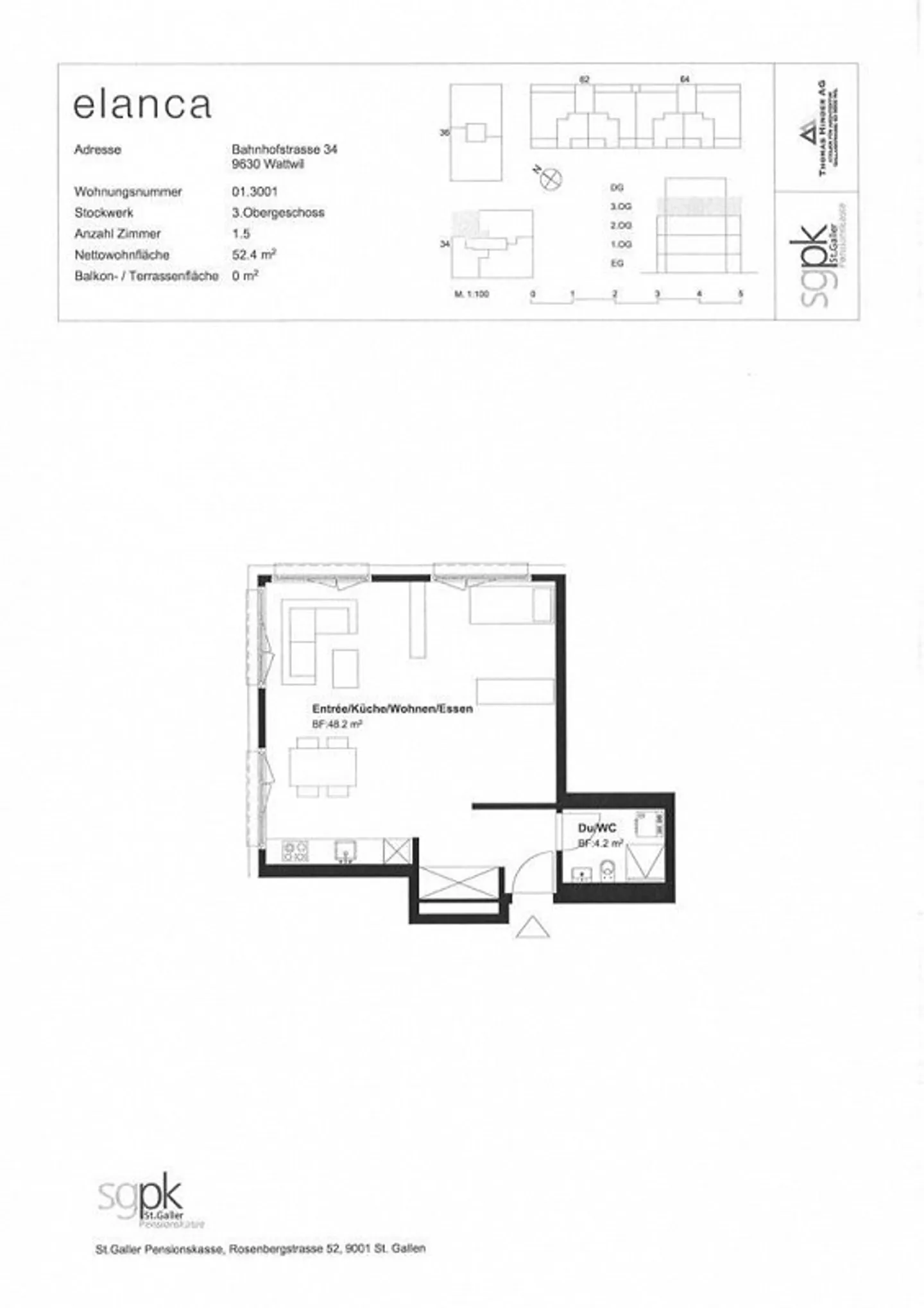 Grosszügige Wohnung für Singles - Foto 3 von 3