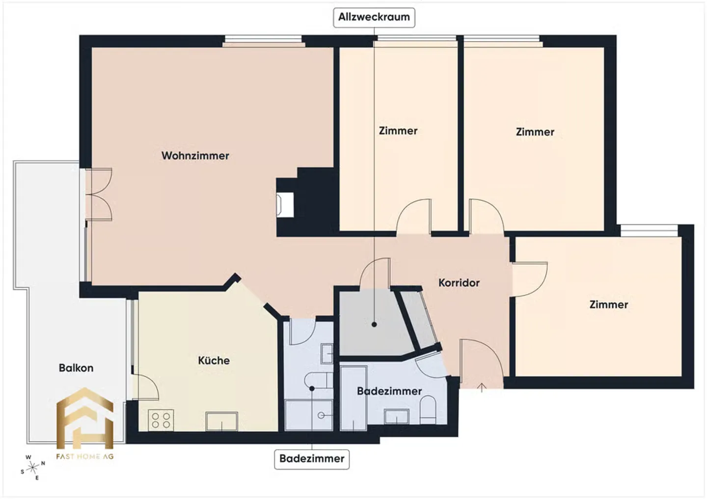 Appartamento centrale di 4,5 locali nella migliore posizione a Baltschieder con giardino e garage - Foto 13 di 13
