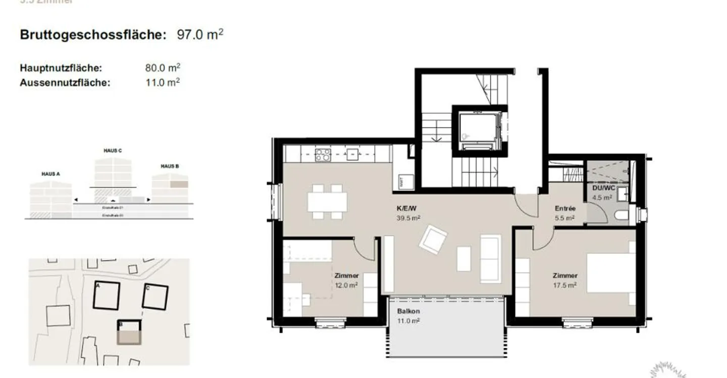 3.5-room apartment for rent (first occupancy): New building Hasol in the center of B - Photo 9 of 9