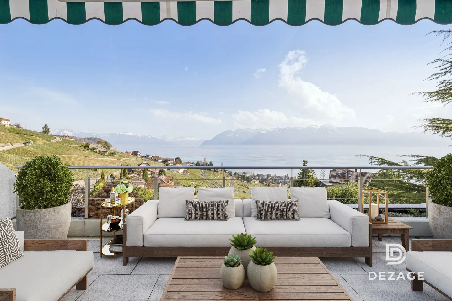 Entre Lausanne et Vevey : spacieux duplex en attique à Grandvaux avec vue panoramique sur le lac ! - Photo 3 sur 13