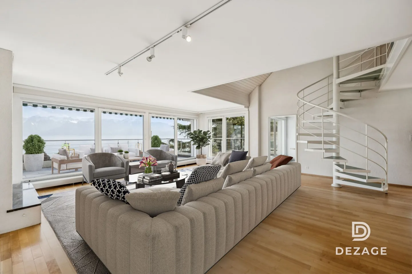 Entre Lausanne et Vevey : spacieux duplex en attique à Grandvaux avec vue panoramique sur le lac ! - Photo 1 sur 13