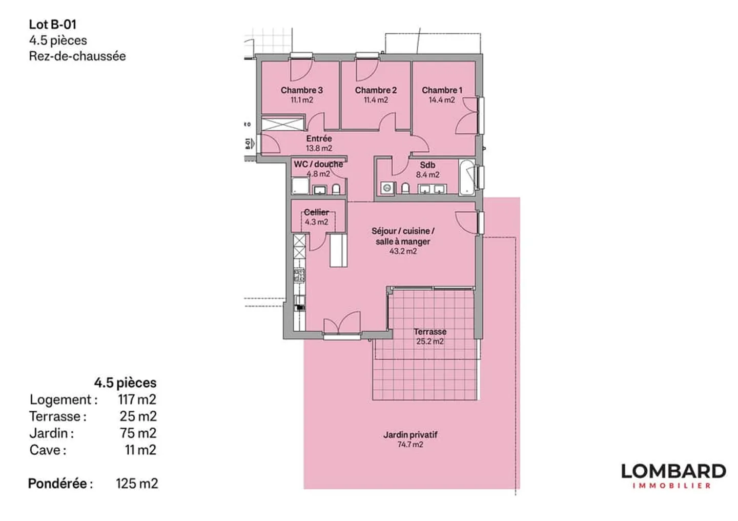 New 4.5-room apartment with garden - Photo 7 of 7