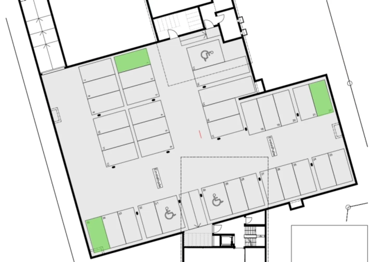 «Tiefgaragenparkplätze in Ramsen - 3 Plätze zu verkaufen» - Foto 2 von 2
