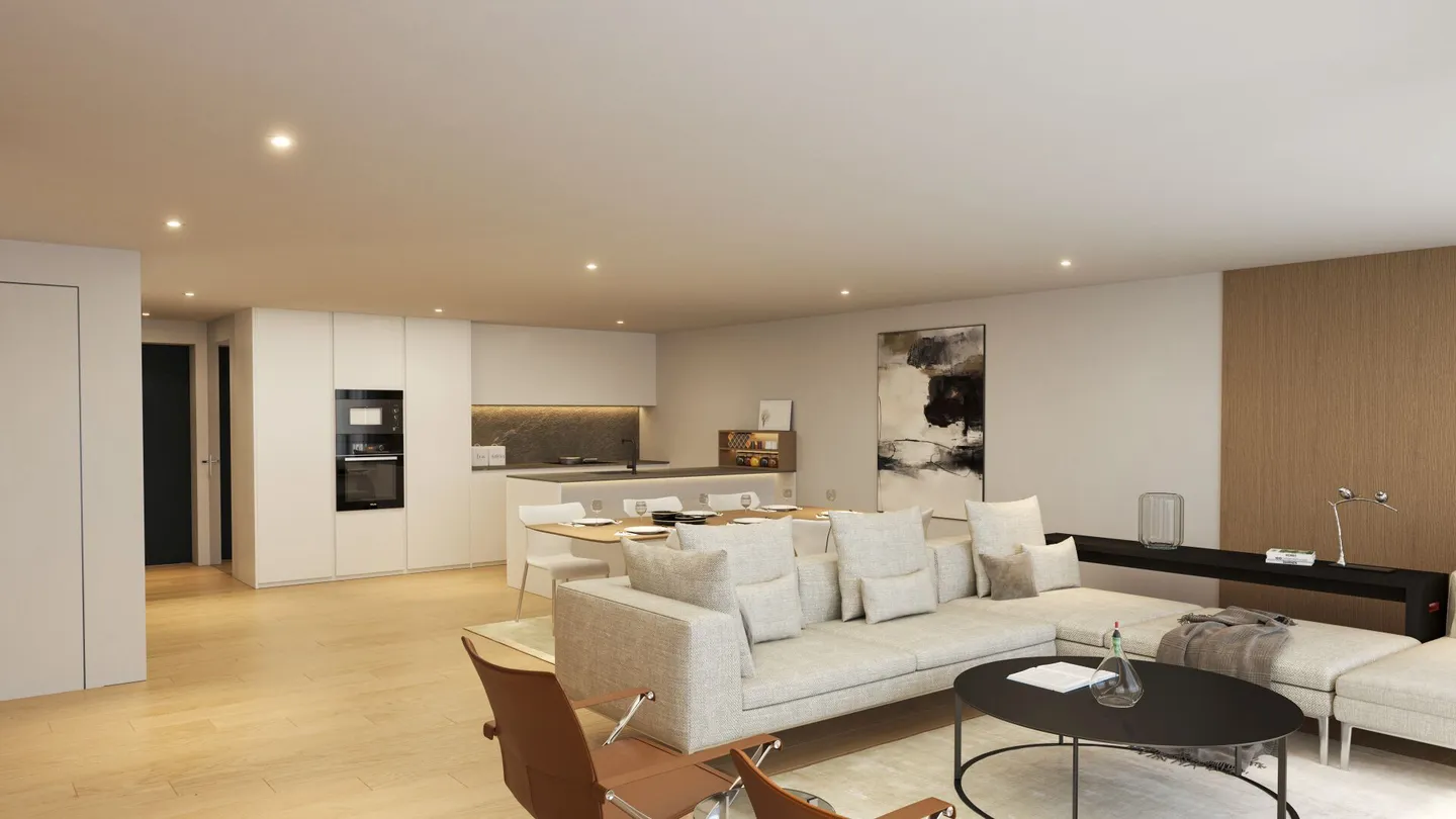 Maison de ville neuve de 5,5 pièces avec terrasse, 2 balcons, système photovoltaïque et deux places de parking en sous-sol incluses ! - Photo 3 sur 15