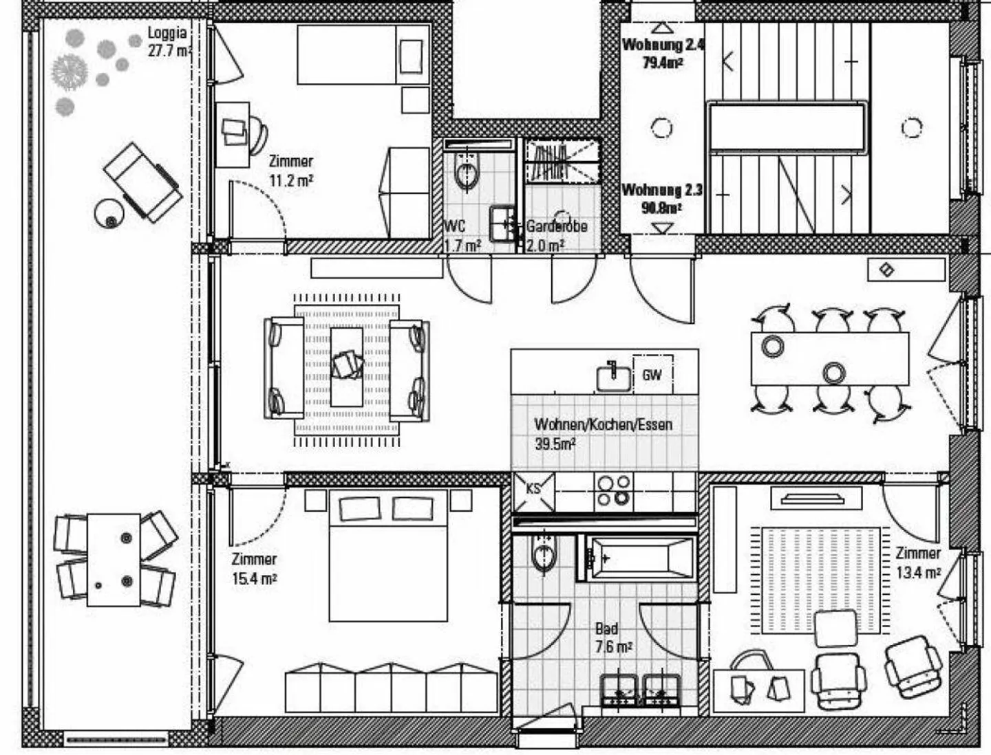 Appartamento elegante di 4,5 stanze con grande balcone - Foto 17 di 18