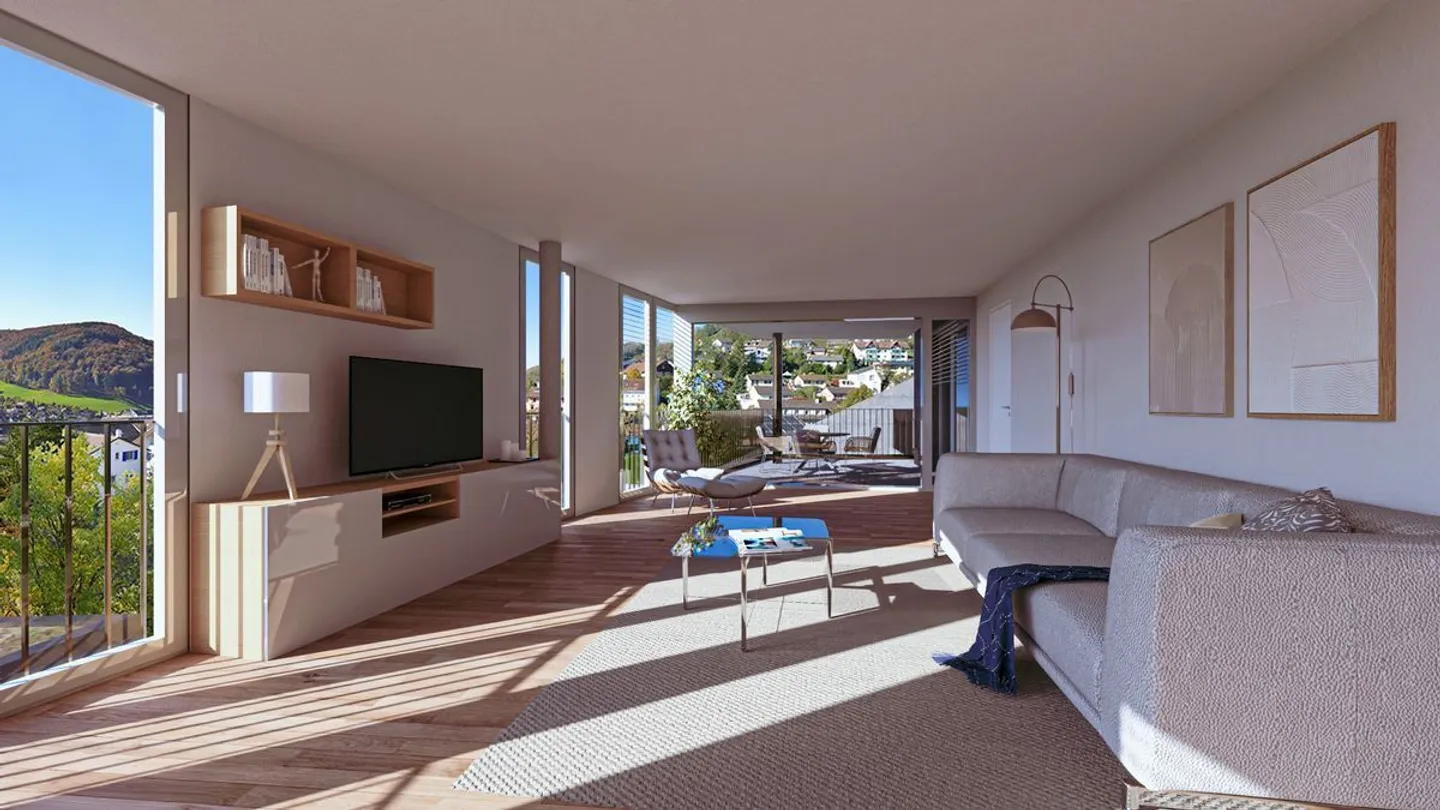 Appartamento di 4,5 stanze con permesso di costruzione, grande balcone, carport, ascensore e bella vista - Foto 3 di 8