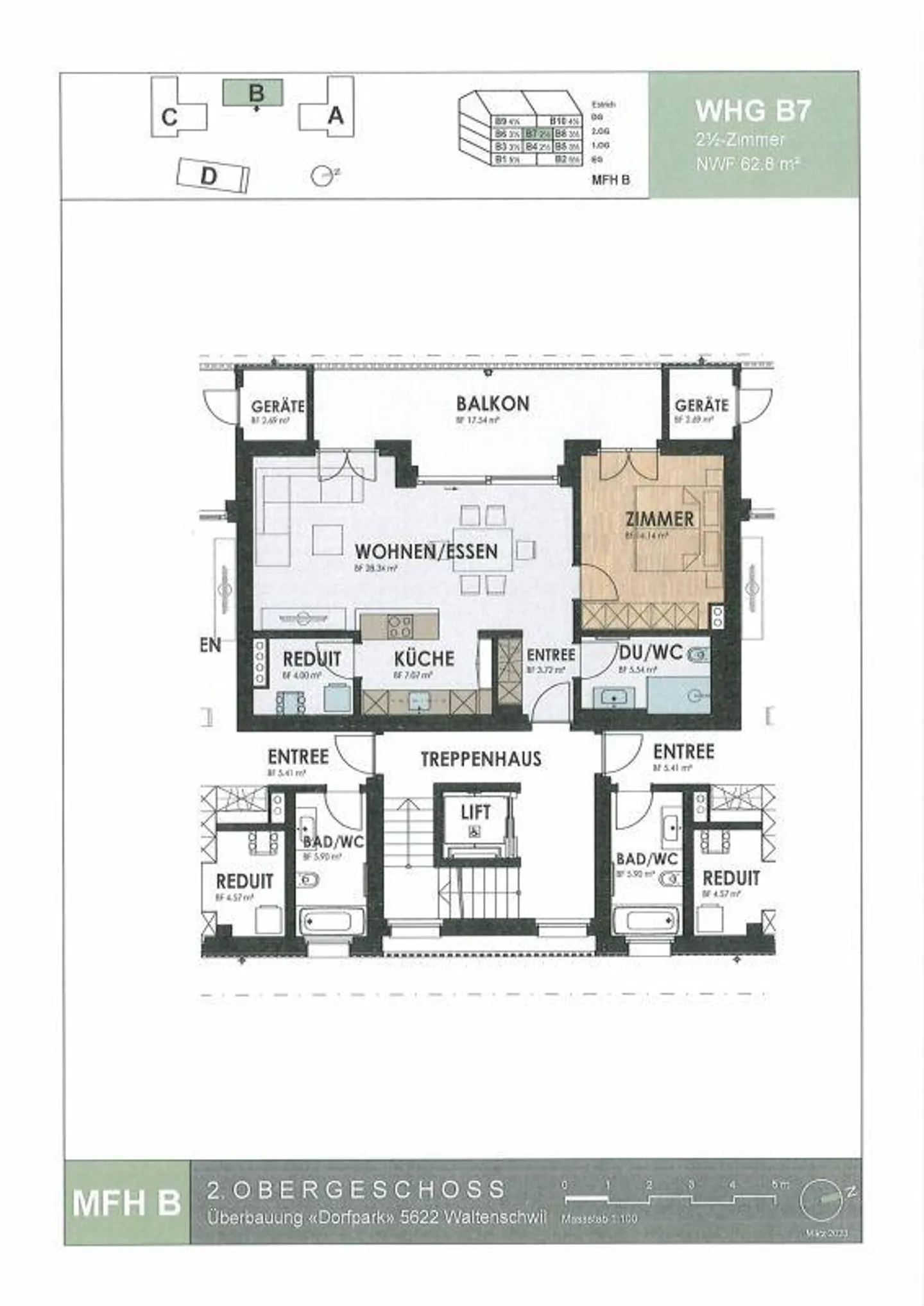 Great 2 1/2 room apartment with large balcony - Photo 8 of 8