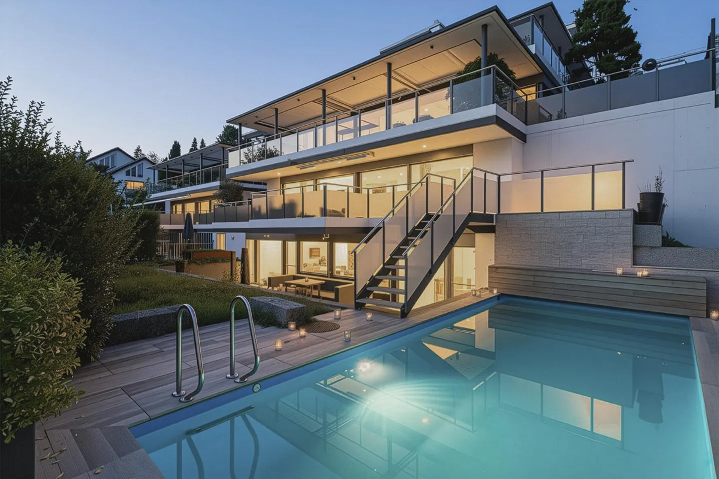 Living with pool, large terrace and view of the Limmat - Photo 1 of 1