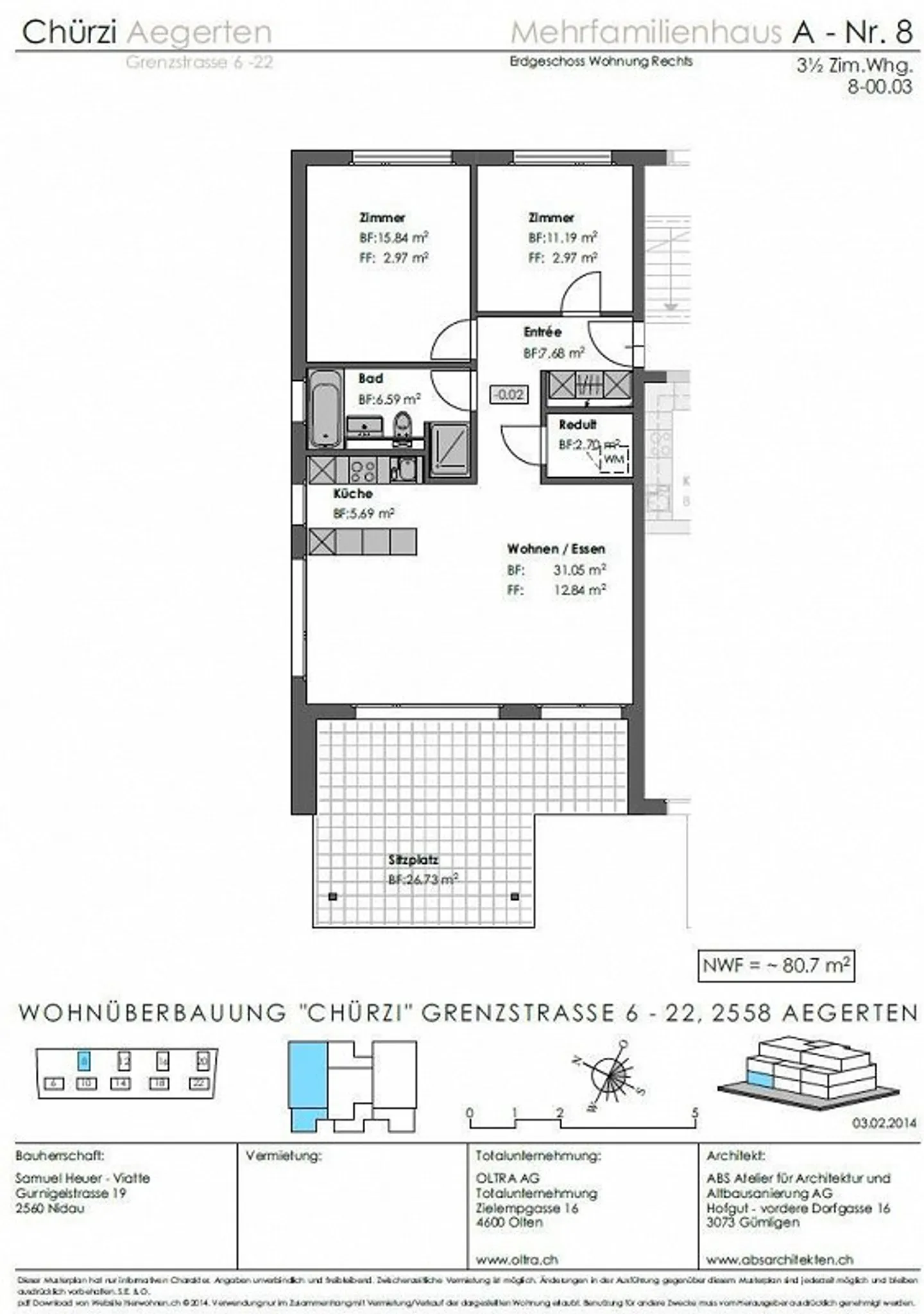 «3½-Zimmerwohnung die Ihren Erwartungen gerecht wird !» - Foto 8 von 9