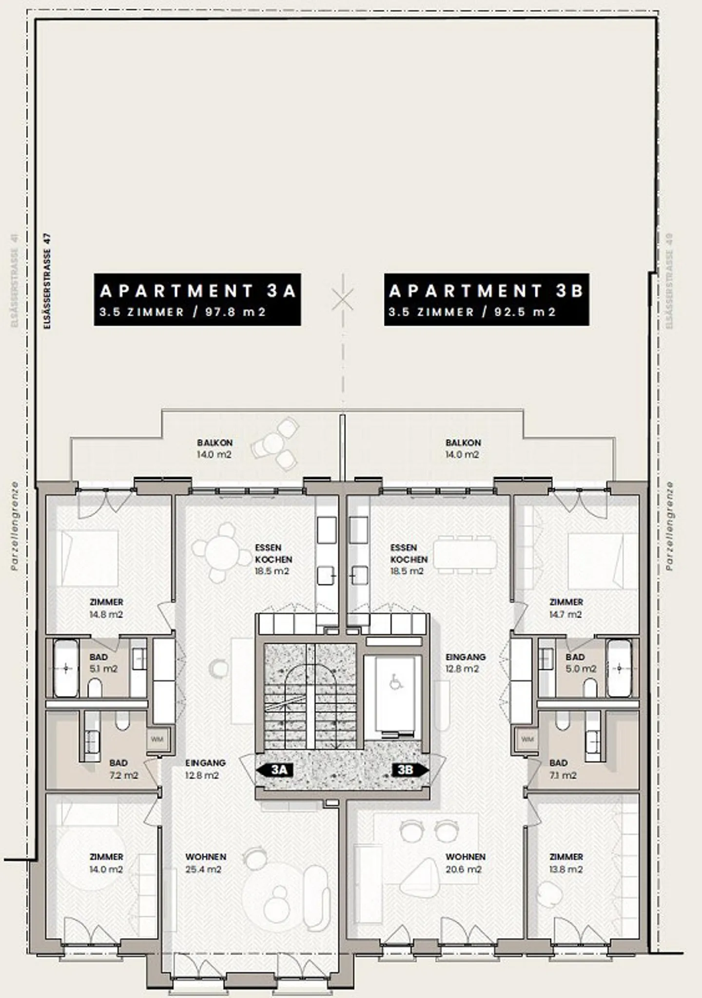 8 appartements neufs exclusifs de 3,5 pièces vivre en ville à Bâle - Photo 9 sur 11