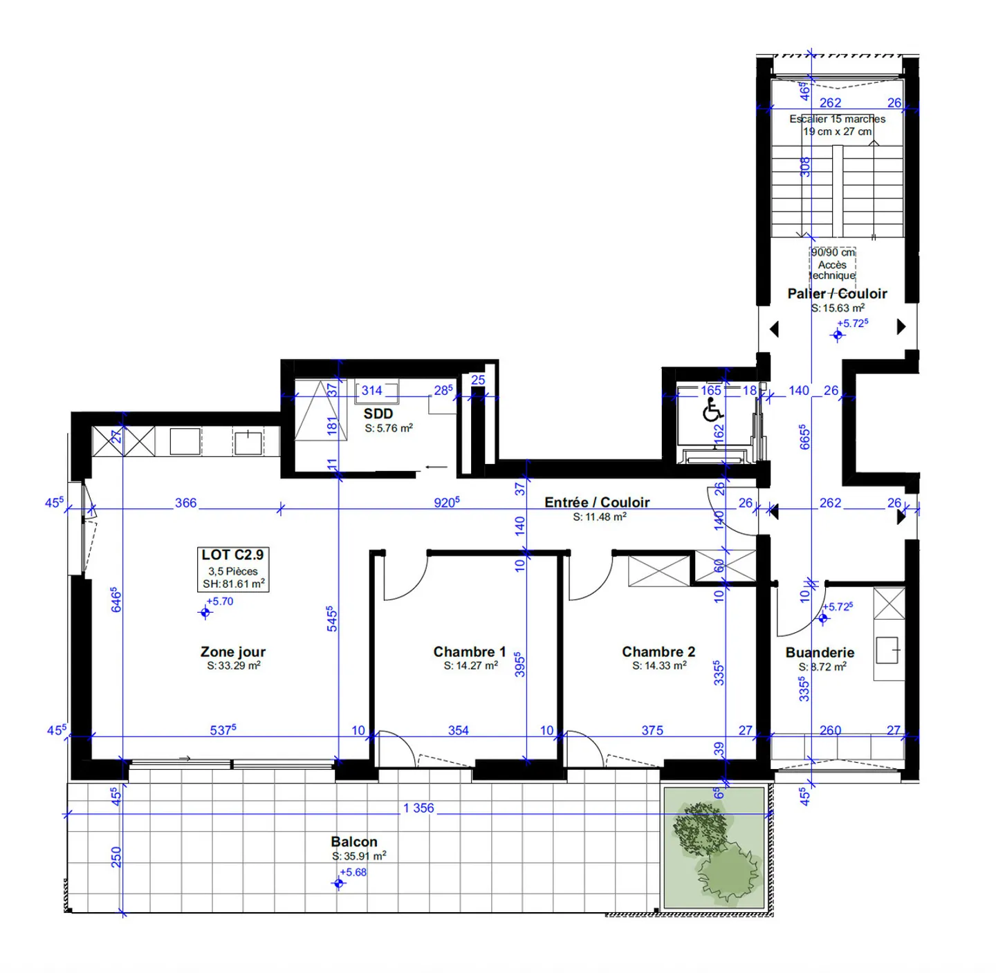 New 3.5-room penthouse facing south - Photo 5 of 7