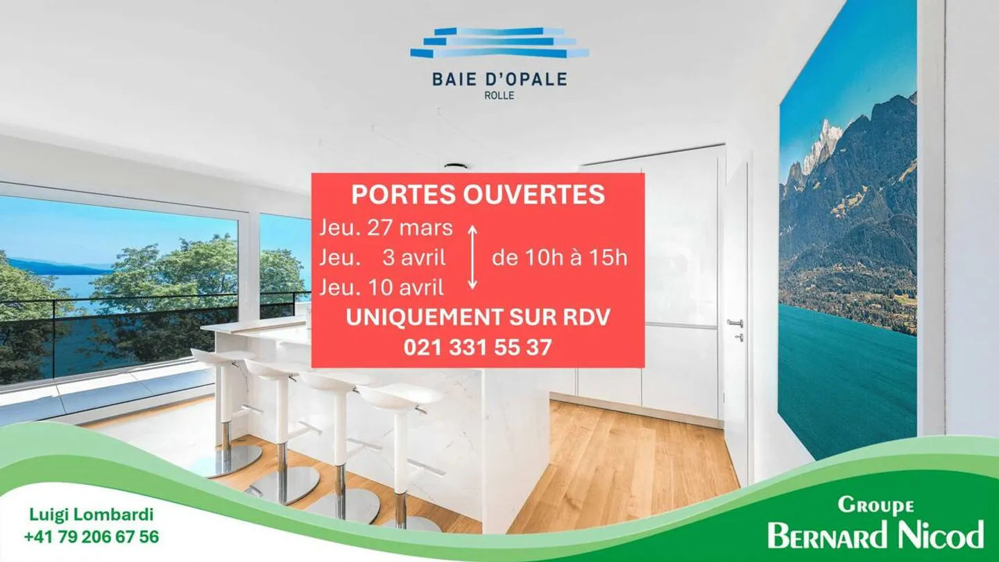 GIORNATE APERTE SU APPUNTAMENTO: Nuovo appartamento di 3,5 locali con balcone e vista mozzafiato sul lago - Foto 1 di 6