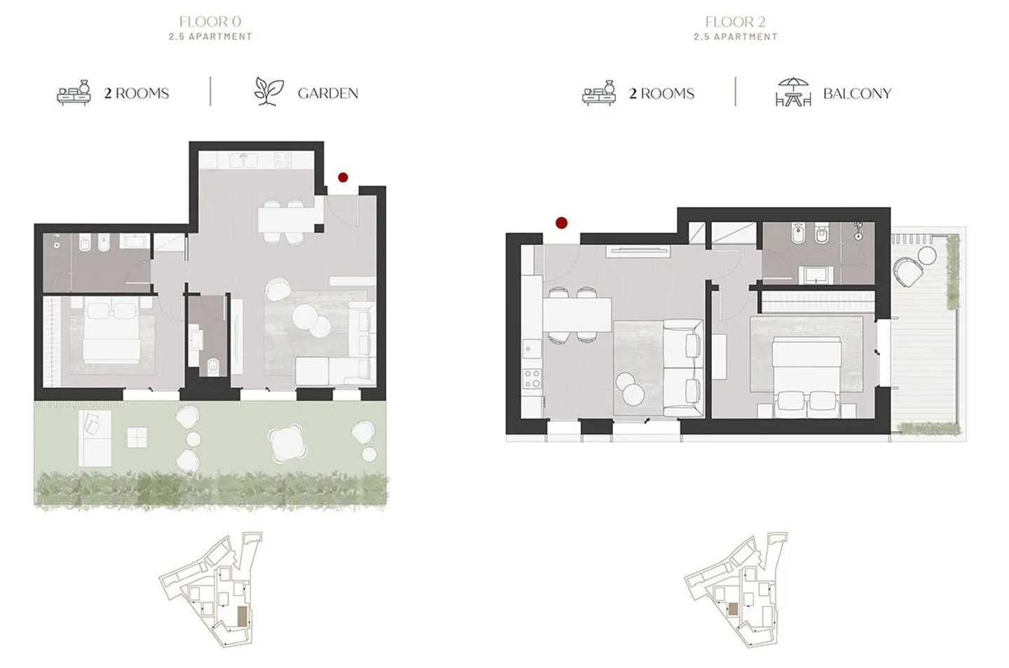 Appartement moderne de 2,5 pièces dans un nouveau bâtiment Minergie - Stabio - Photo 7 sur 15