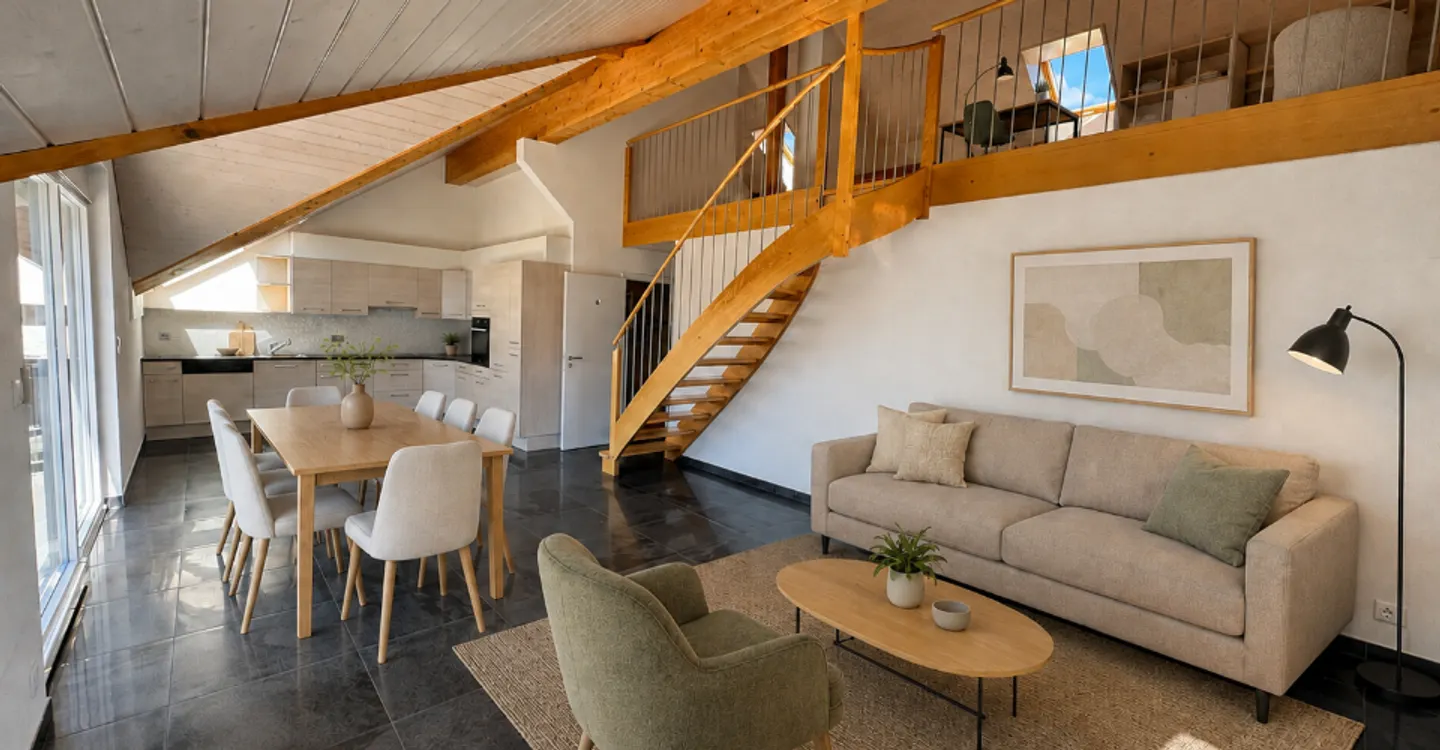 Appartement de 4,5 pièces avec mezzanine et deux places de parc - Le Sentier - Foto 1 von 8