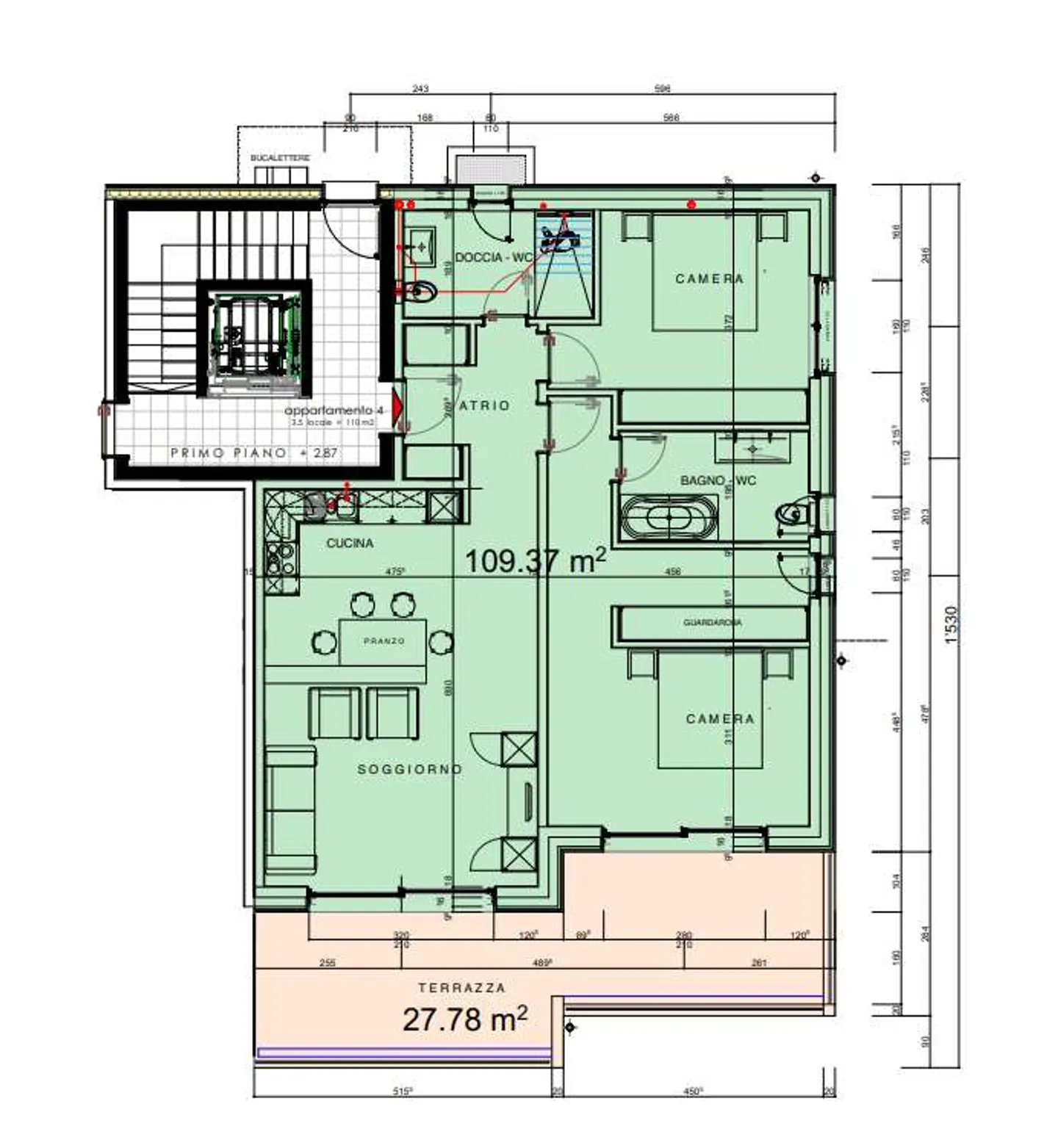 Valuable Residence in Comano, 3.5-Room Apartment on the 1st Floor for Sale - Photo 7 of 8