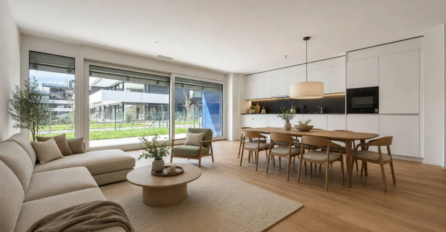 New 3.5-room apartment with terraces and gardens - Photo 3 of 12