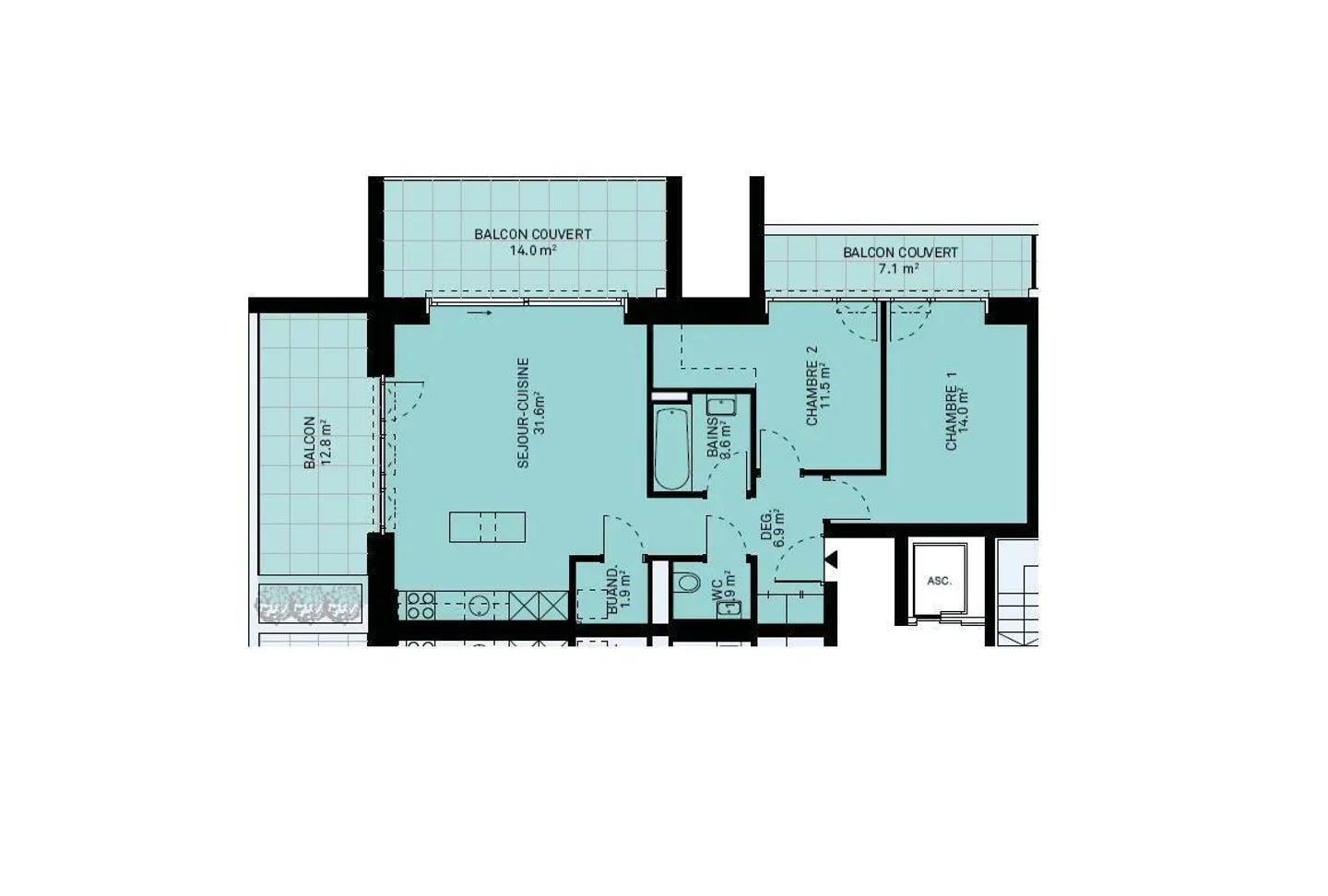 Nuova promozione: appartamento di 3,5 locali con 3 balconi coperti - Foto 8 di 10