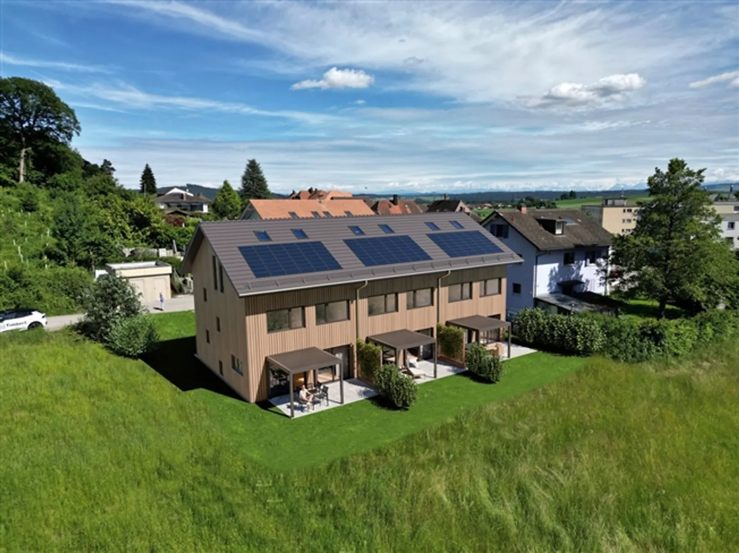 Maisons individuelles en rangée modernes de 5,5 pièces dans la verdure - Photo 1 sur 12