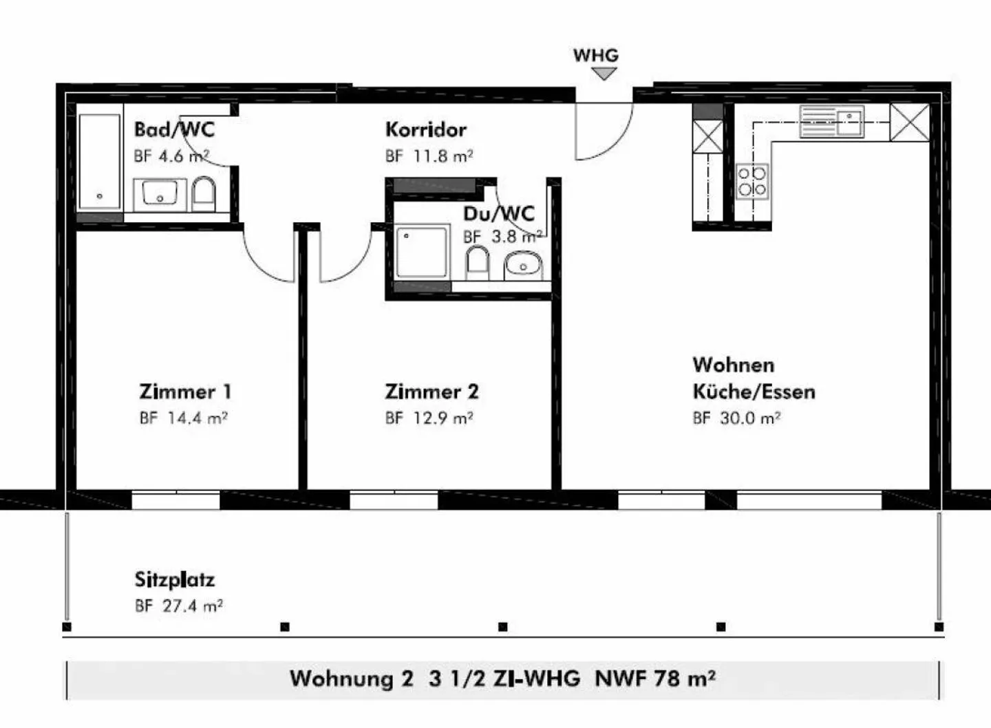 Appartamento soleggiato di 3,5 stanze vicino al Reno - Foto 12 di 13