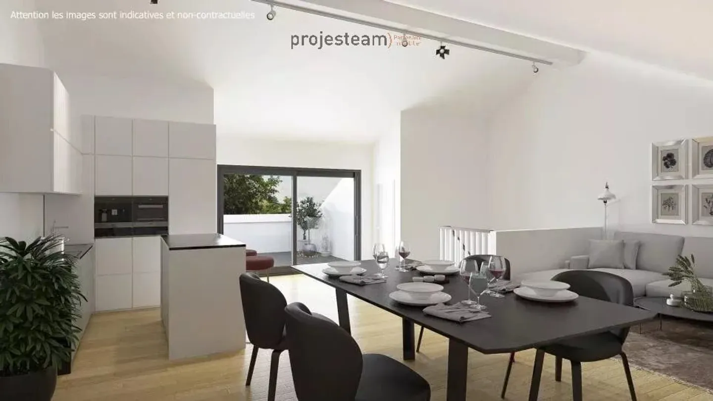 Farm at the end of renovation works - Duplex attic with character and charm accentuated by double ceiling heights - Photo 4 of 13