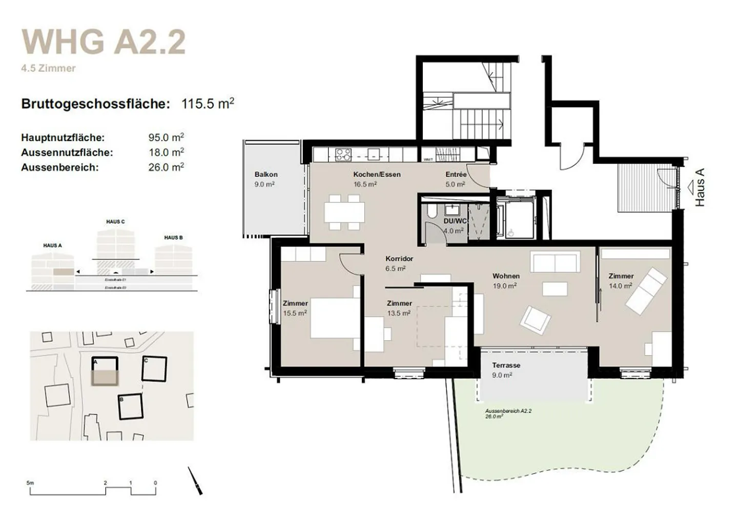 Appartement 4.5 pièces à louer (première occupation) : Nouveau bâtiment Hasol à Bürchen - Photo 11 sur 11