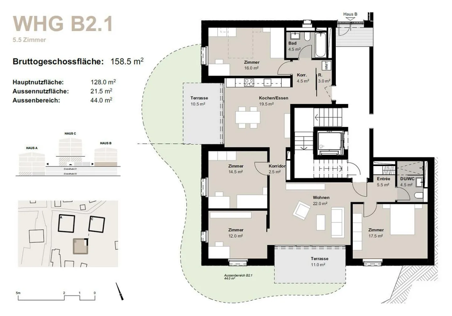 5.5-room apartment for rent (first occupancy): New building Hasol in the center of B - Photo 11 of 11