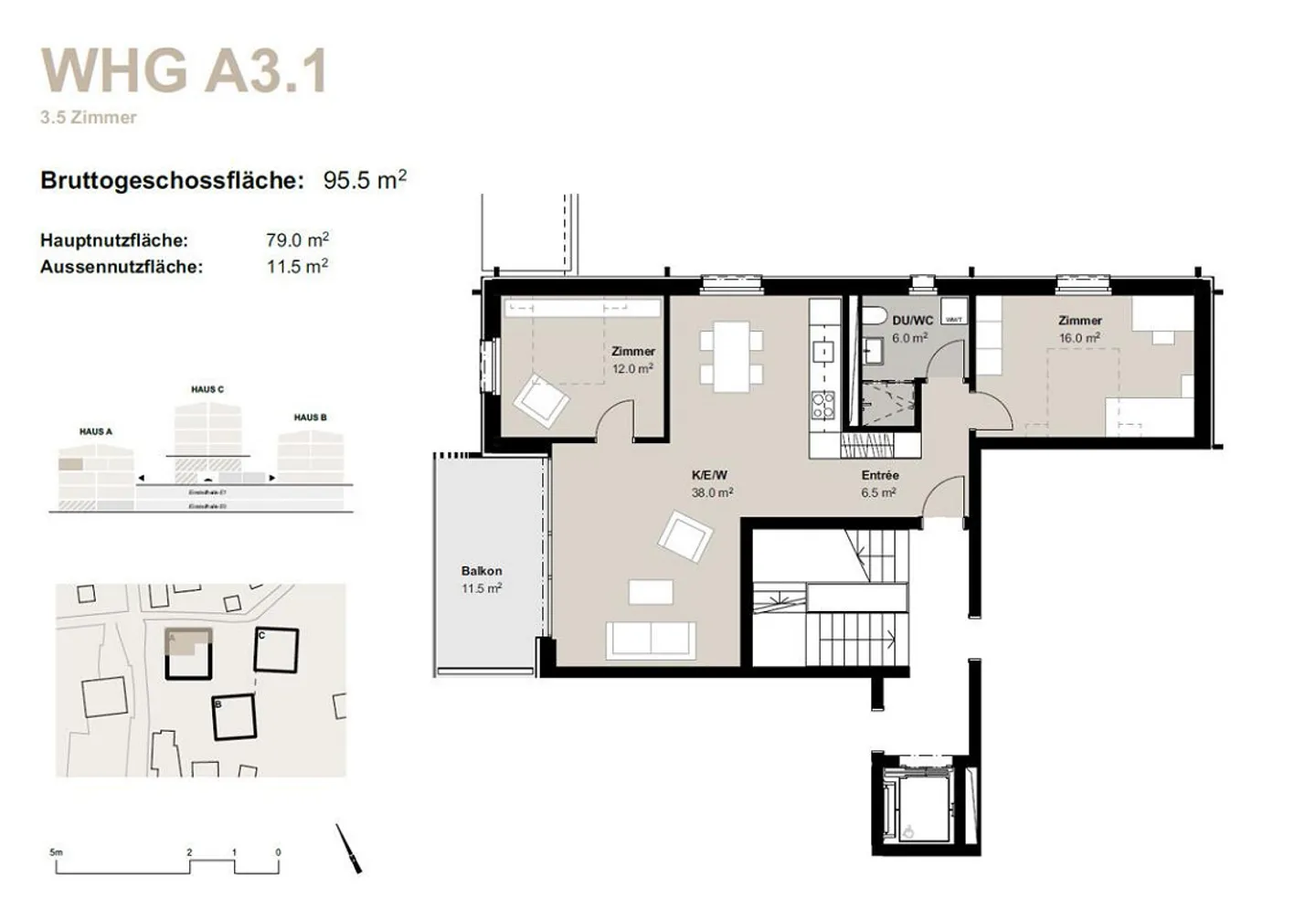 Appartamento 3.5 locali in affitto (prima occupazione): Nuova costruzione Hasol a Bürchen - Foto 11 di 11