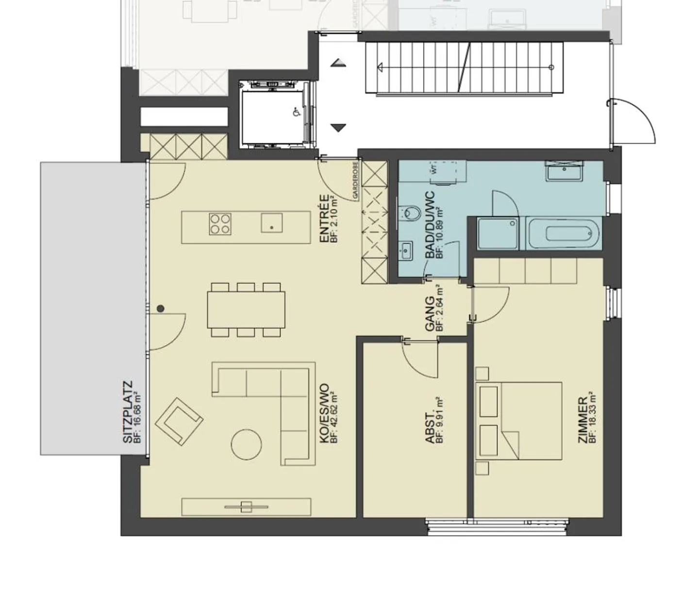 Appartement de 3,5 pièces au rez-de-chaussée inondé de lumière à louer - Photo 5 sur 6