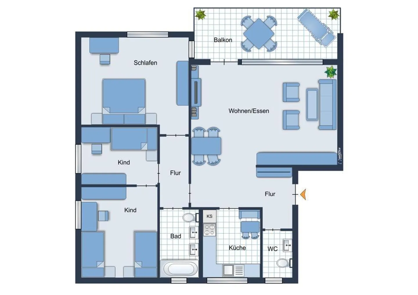 Grand et confortable appartement avec cheminée - Photo 11 sur 11