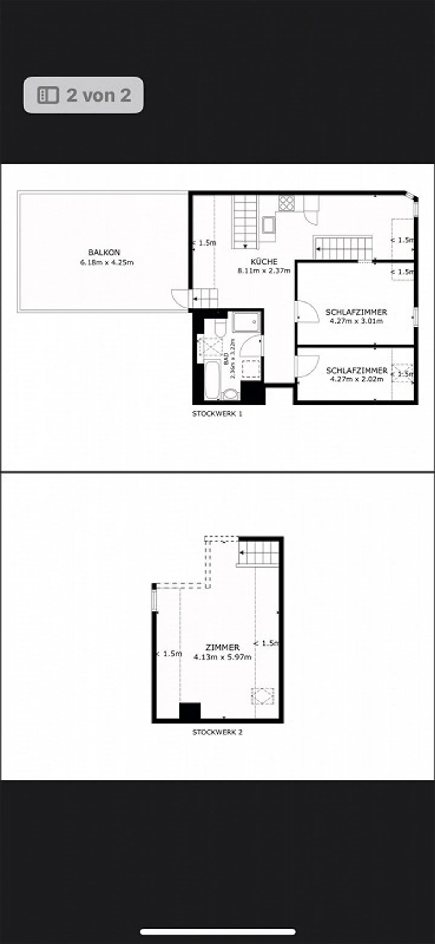 Moderne 3.5-Zimmer-Dachwohnung in Arbon mit Kamin und Balkon - Foto 7 von 7