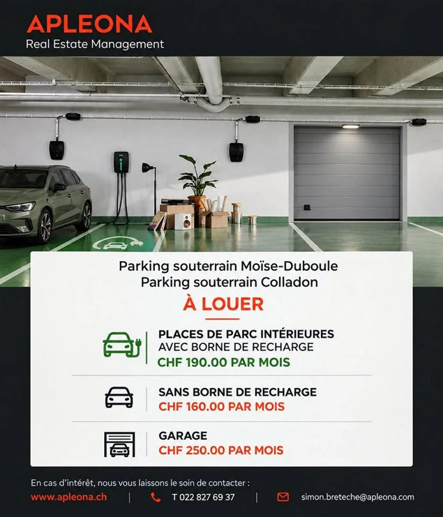 Place de Parking avec Chargeur - Photo 1 sur 4