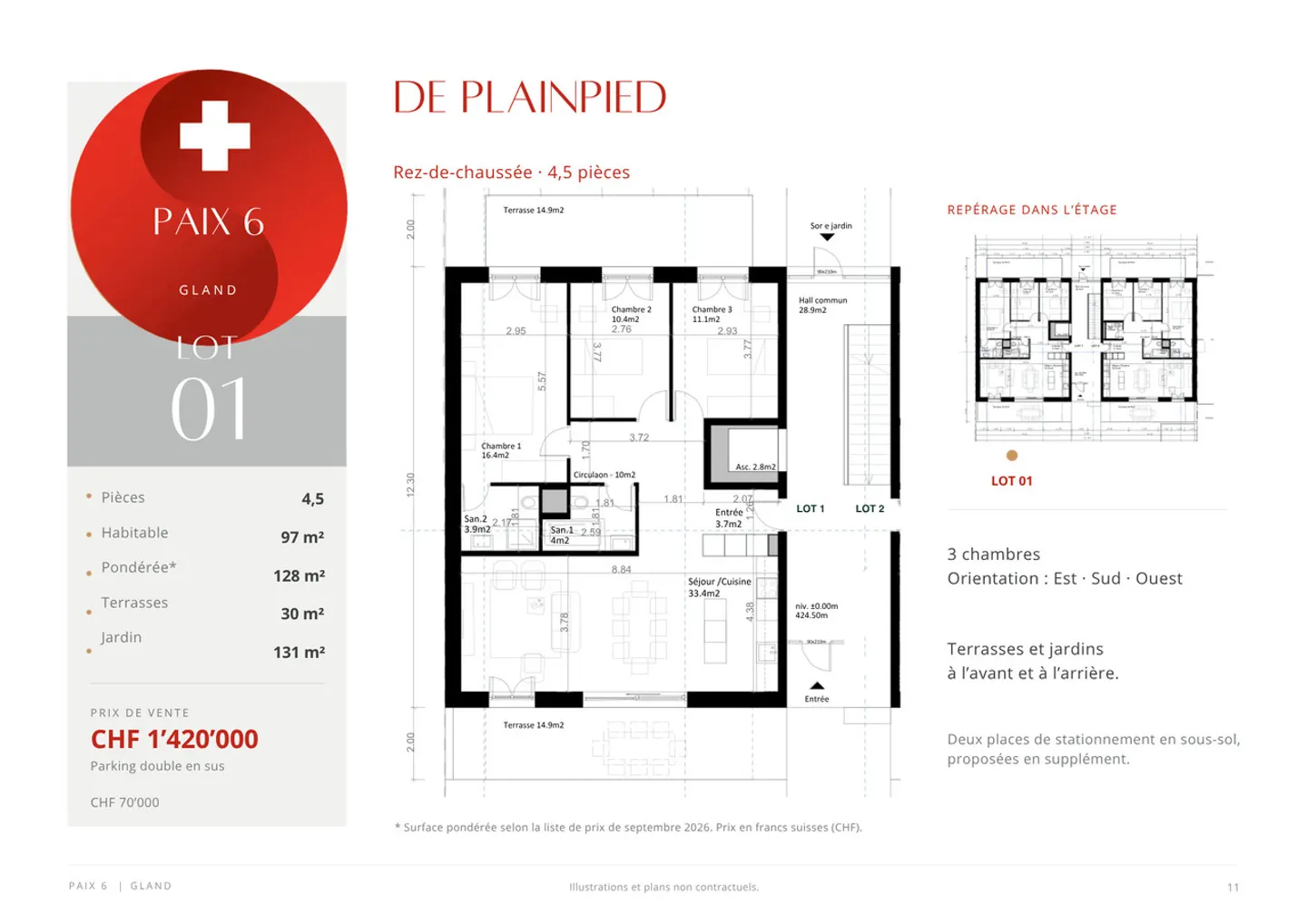 Very beautiful 4.5-room apartment on the 1st floor - Photo 9 of 12
