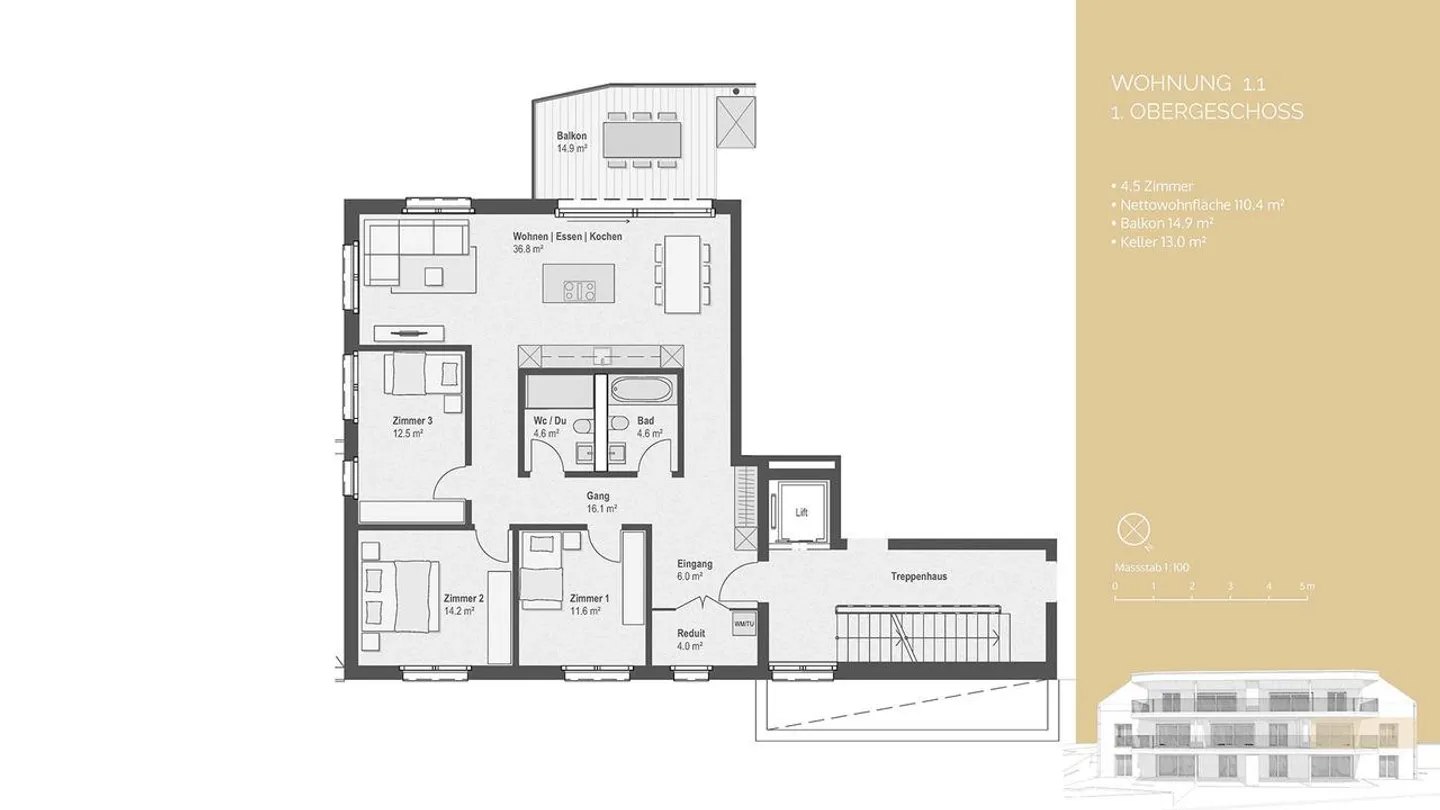 Elegant 4.5-Room Apartment - Photo 13 of 14