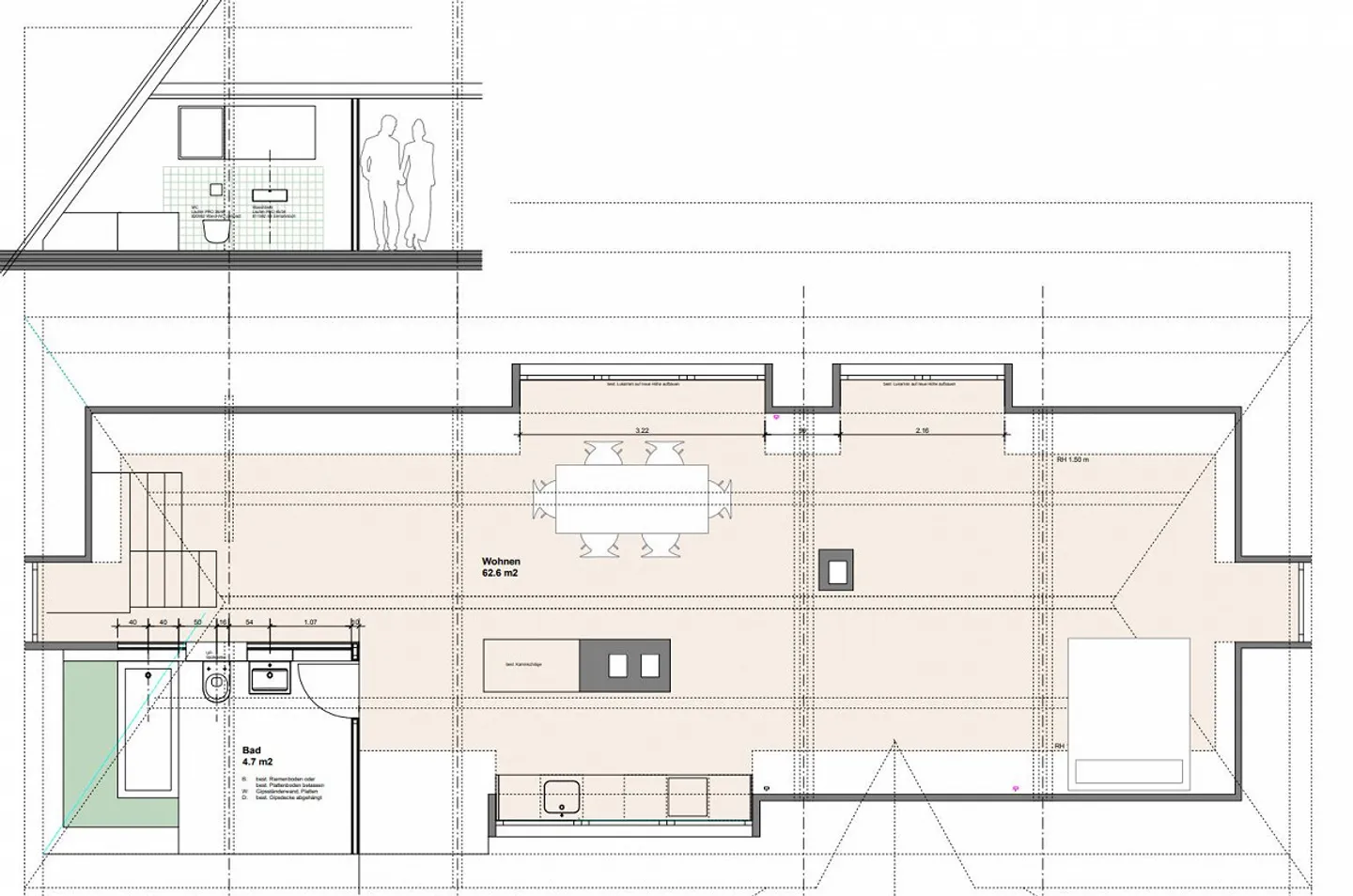 Charmante appartement sous les toits de 1 chambre à Arlesheim - Photo 7 sur 7